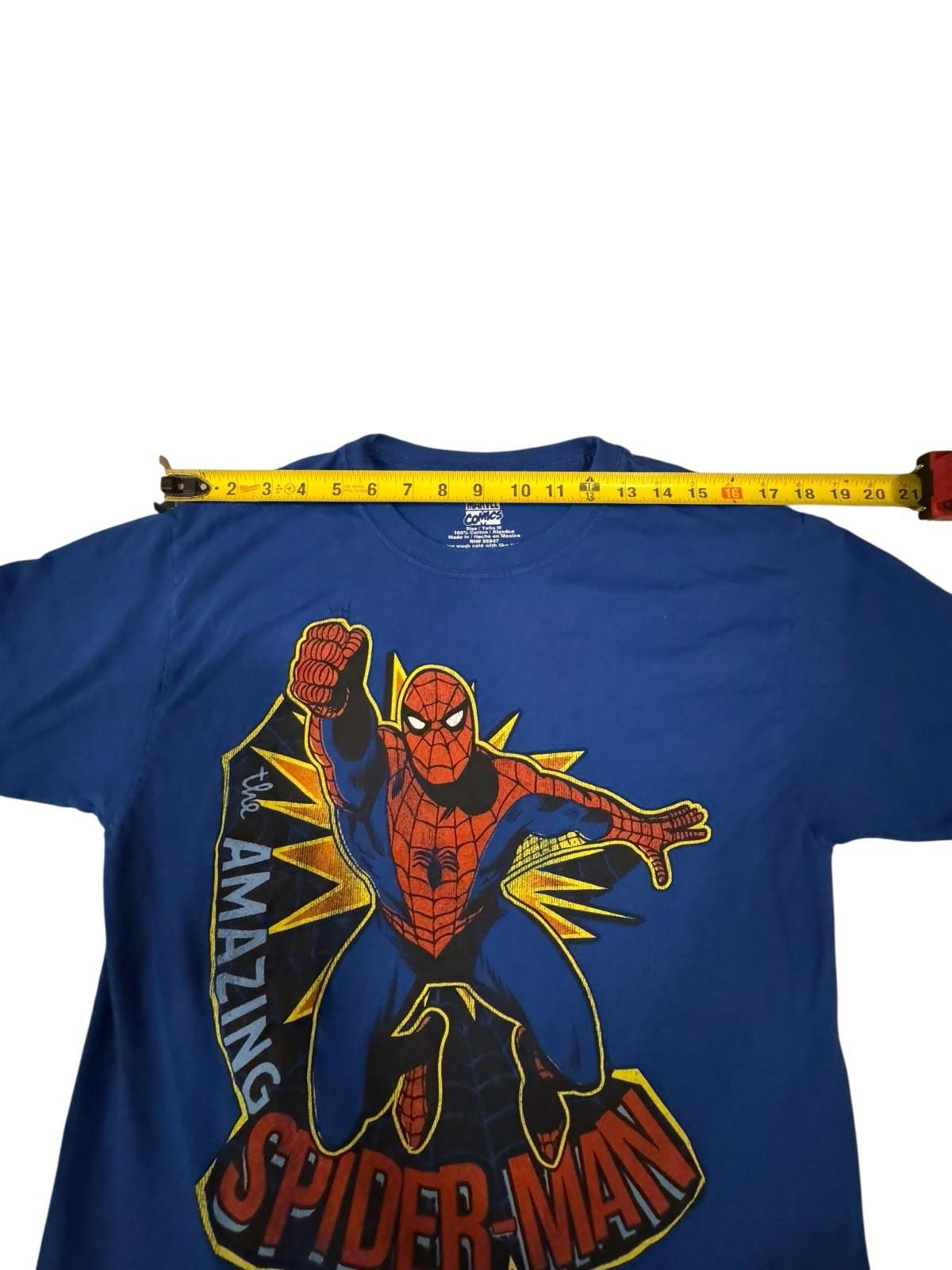 Marvel Spiderman Blue Tshirt Comic Movie T-Shirt Tee Shirt Mens M Spider-Man