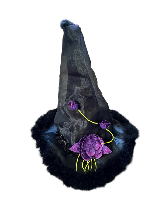 Wayne M Kleski Halloween Costume Designer Witch Hat With Purple Flowers