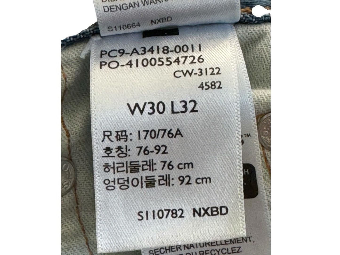 Levi's Waterless 550 92 Denim Jeans 30x32 Excellent