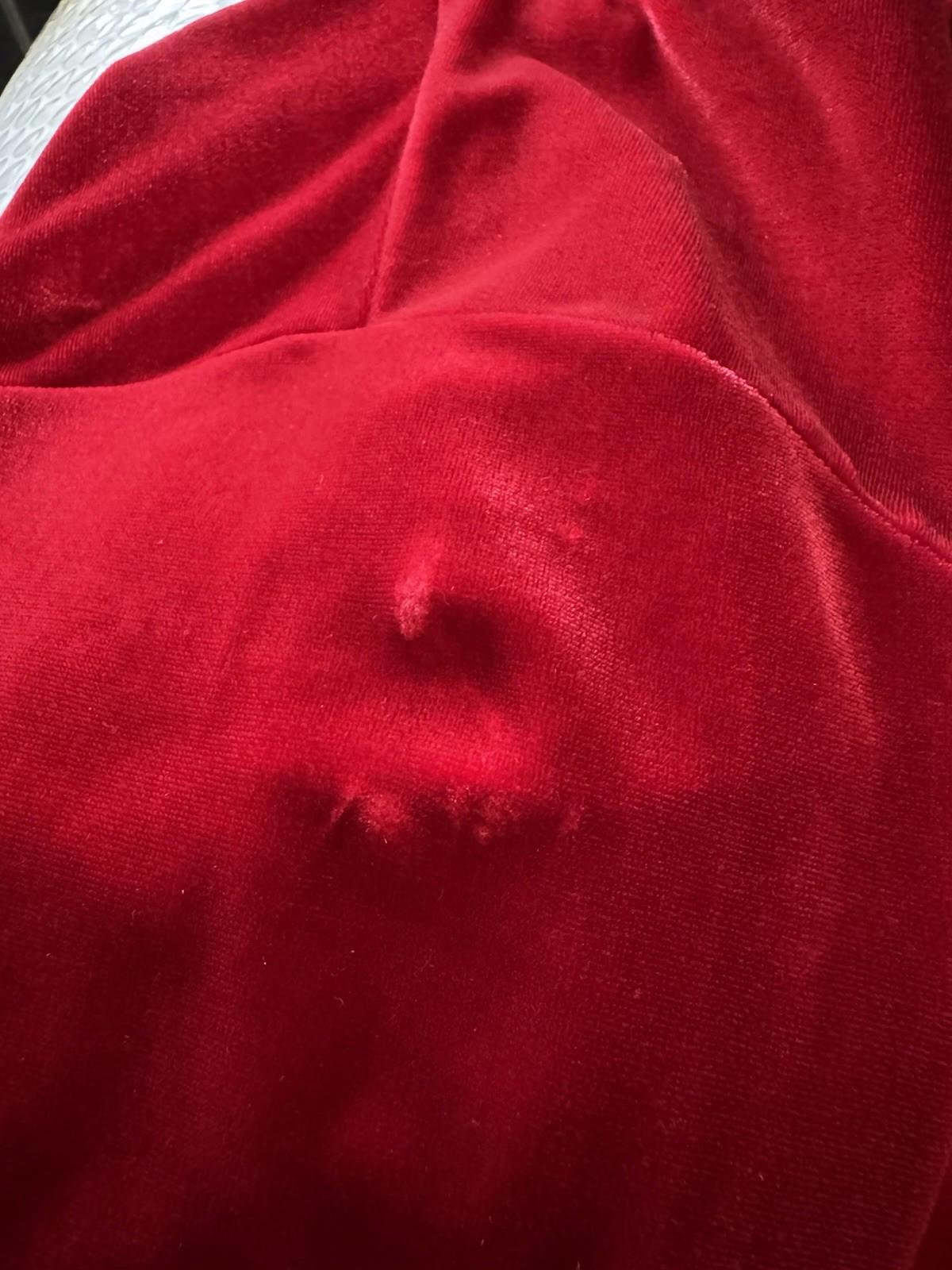 Vintage 1980s J Valentine Mrs. Claus Dress Red Christmas Velour Costume