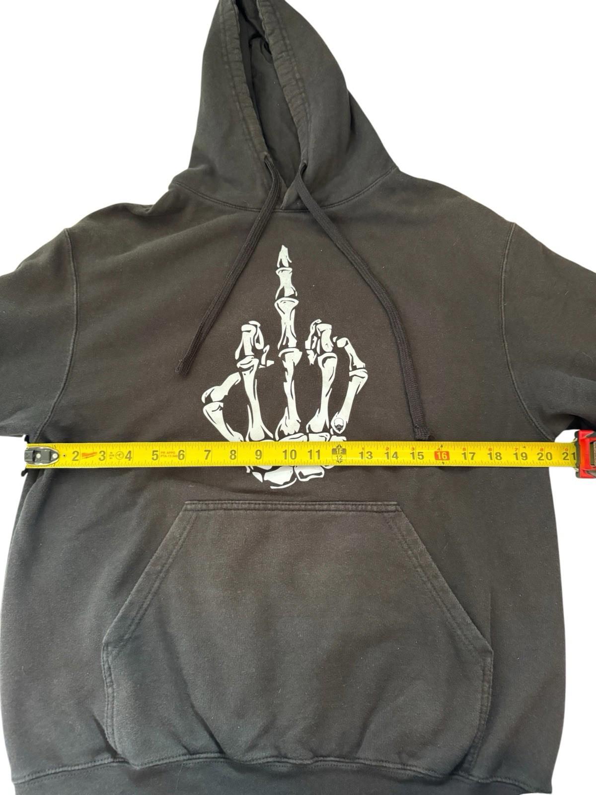Skeleton Hand Middle Finger Fu*k You Hoodie Halloween Size Medium
