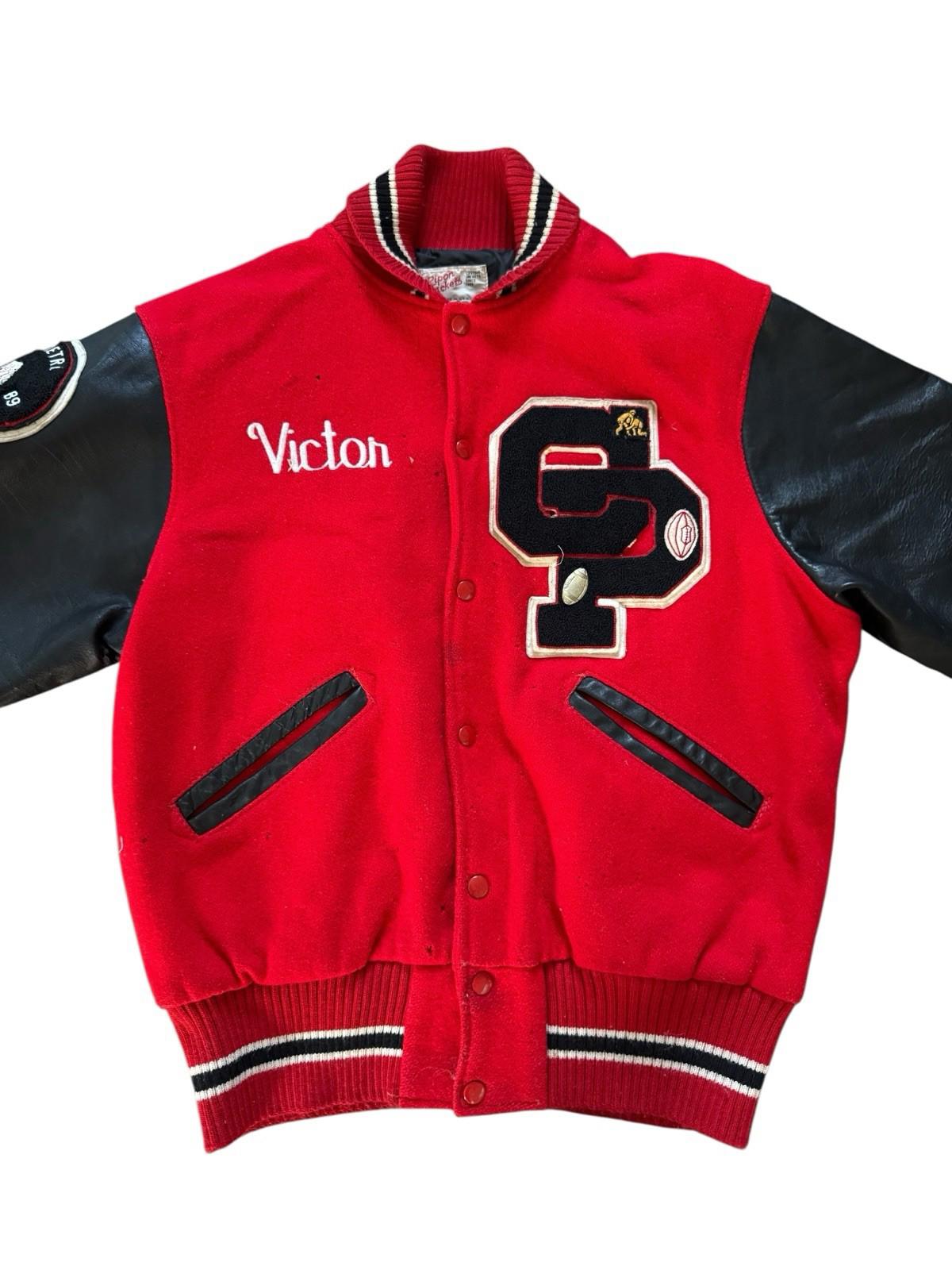 Vintage 1989 Cal Poly Wrestling Football Varsity Jacket Victor Delgadillo 44