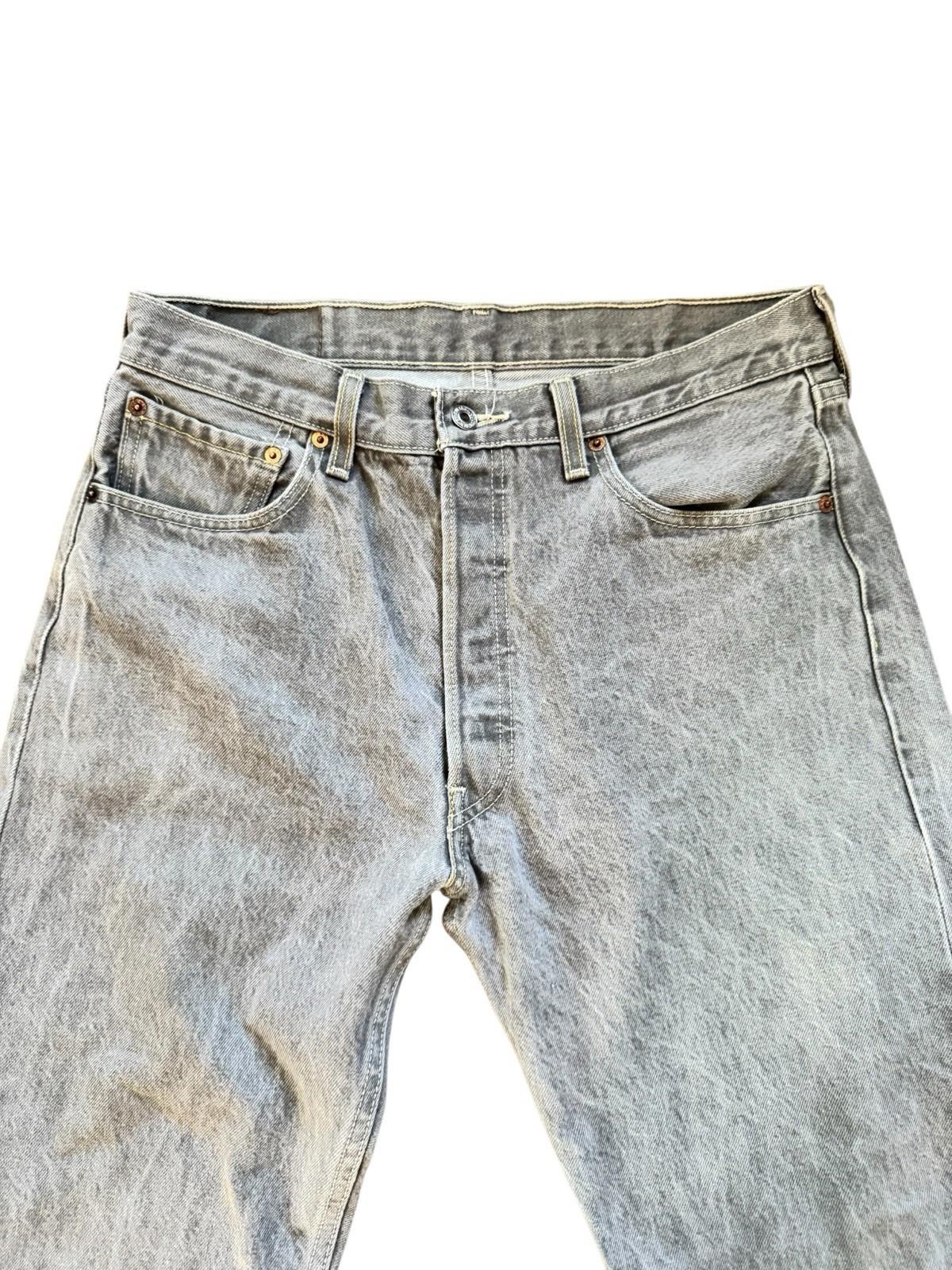 Vintage Mens Levis 501 Button Jeans Fly 34 x 32 Grey Near Perfect
