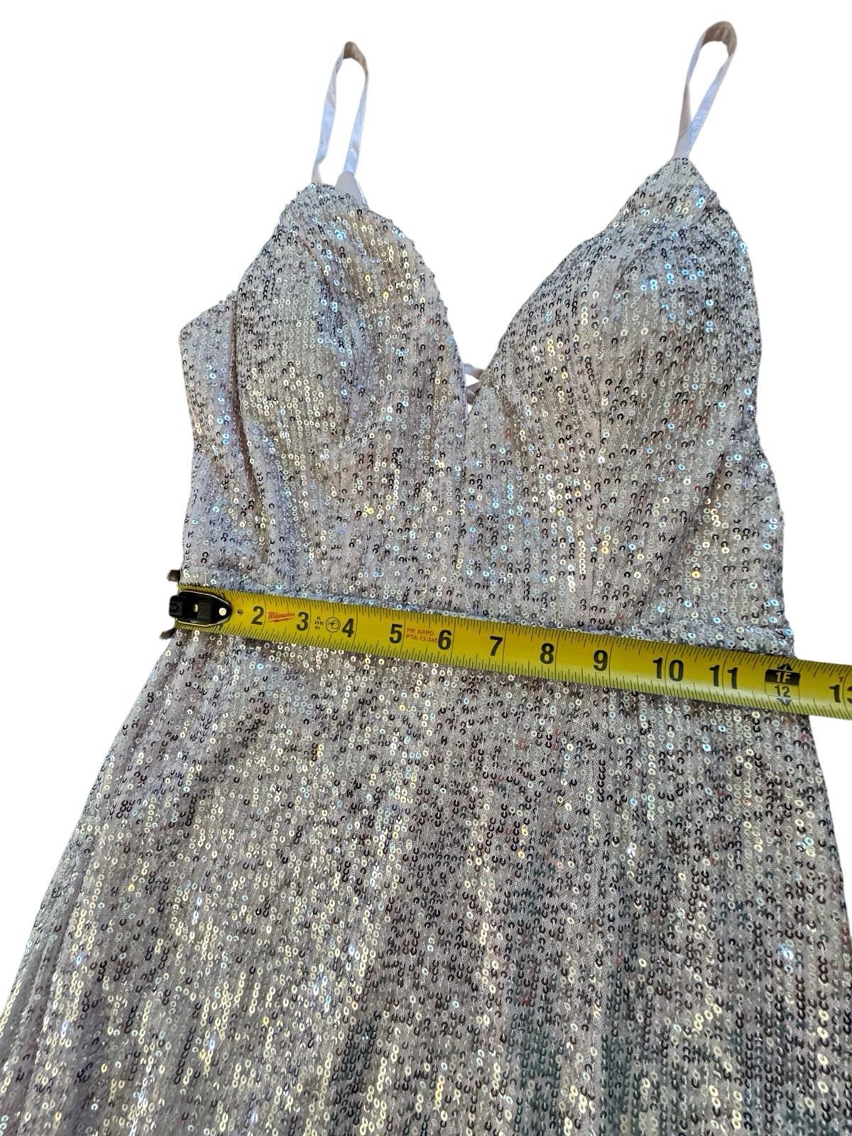 Speechless Pink Sequined Full Length Gown Wedding Prom Party Formal Dress XS