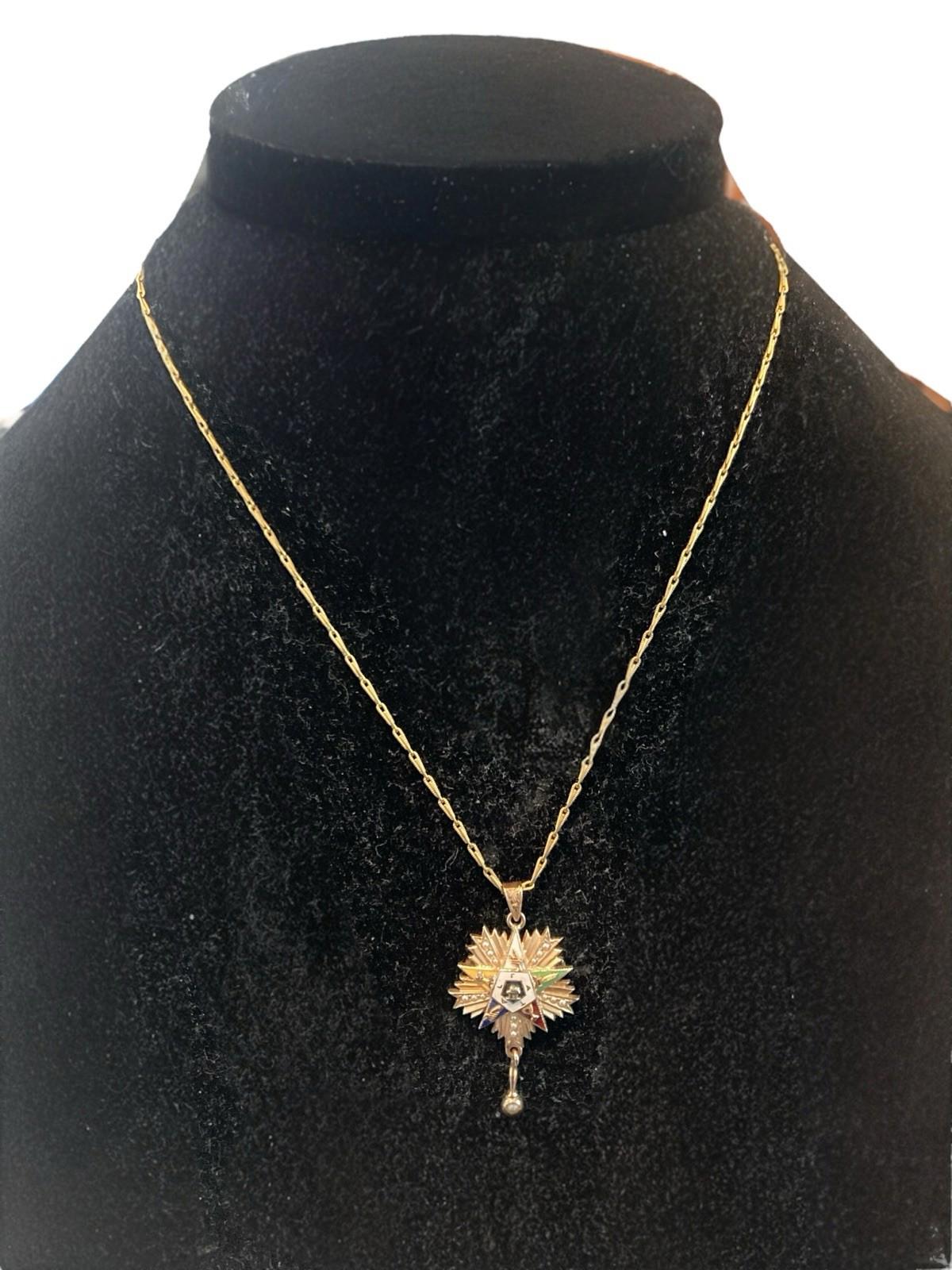 14K Gold Sorority Fraternal Pendant 1/20 12K Gold Necklace 1937 Beukendaal