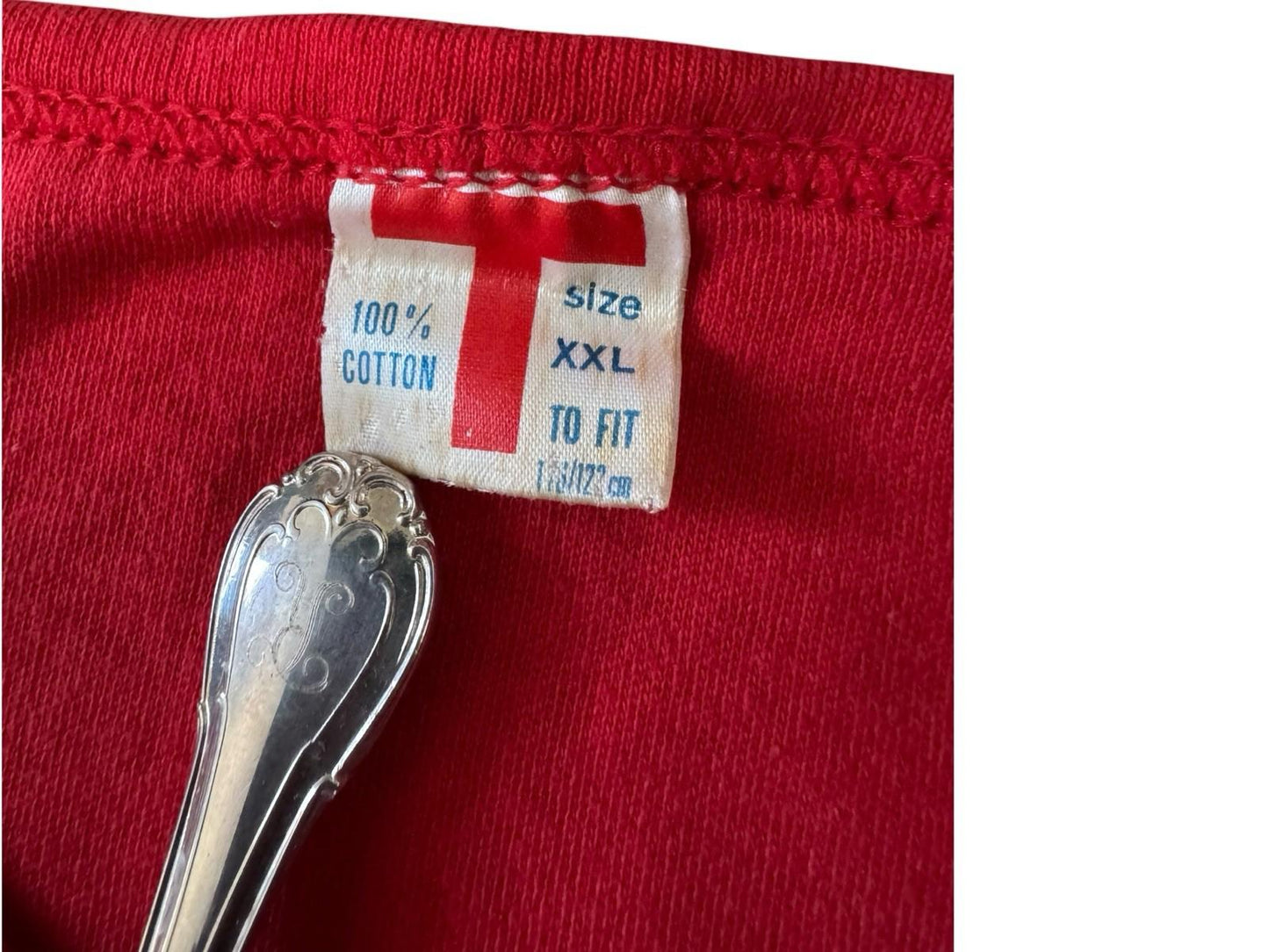 Vintage Danmark Flag Denmark Cotton Long Sleeve Shirt Red XXL