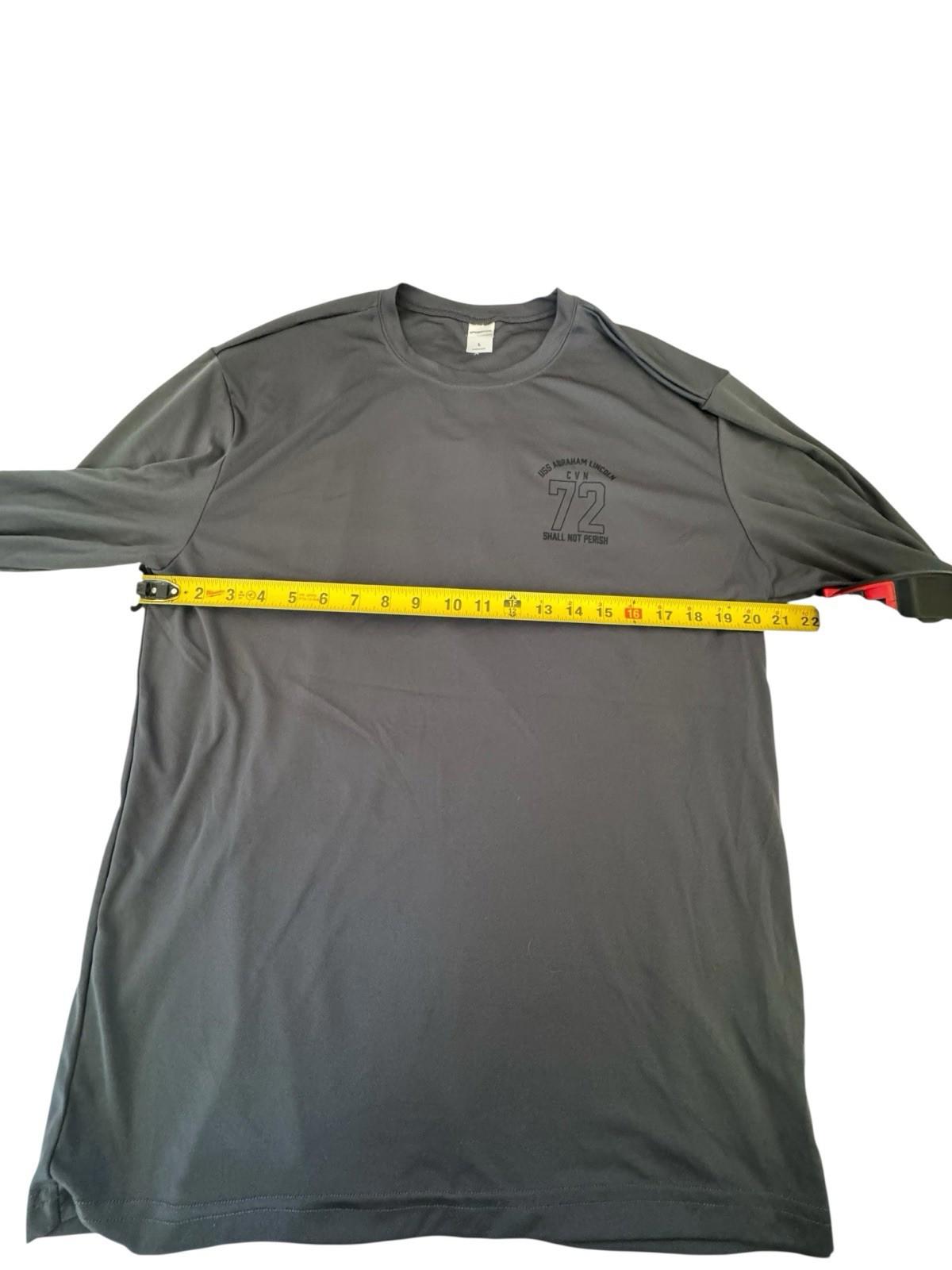 Vintage Military Men's Abraham Lincoln Aircraft Carrier Long Sleeve Shirt