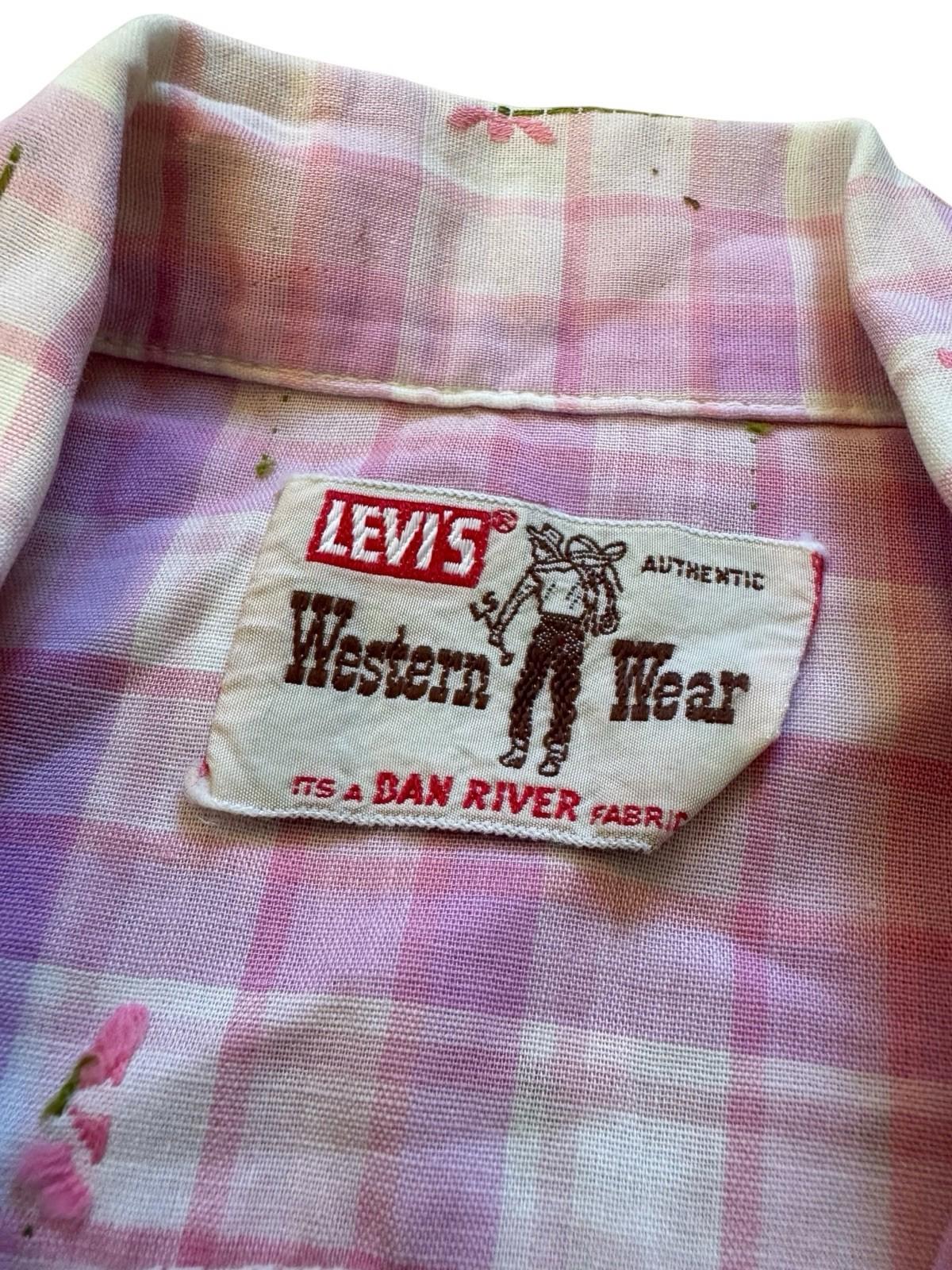 Vintage 1950s Levi's Dan River Western Wear Pink Snap Button Cowgirl Shirt