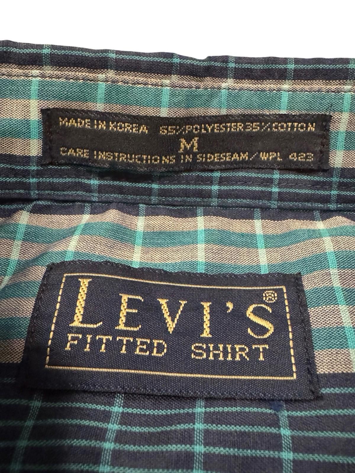 Vintage 1990’s Levi’s Blue Stripped Cotton Button Up Shirt Size Medium