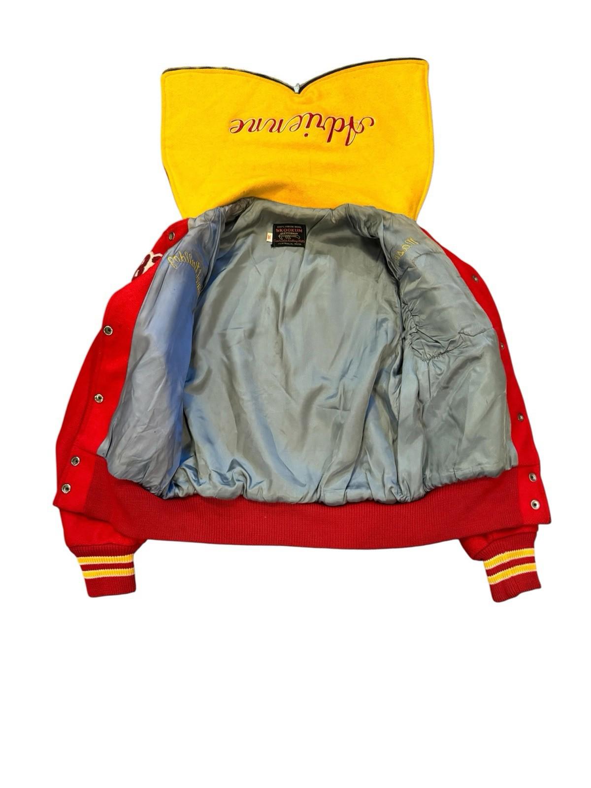 Vintage Skookum Women's Wool Red Yellow Softball JV Varsity Jacket Halloween