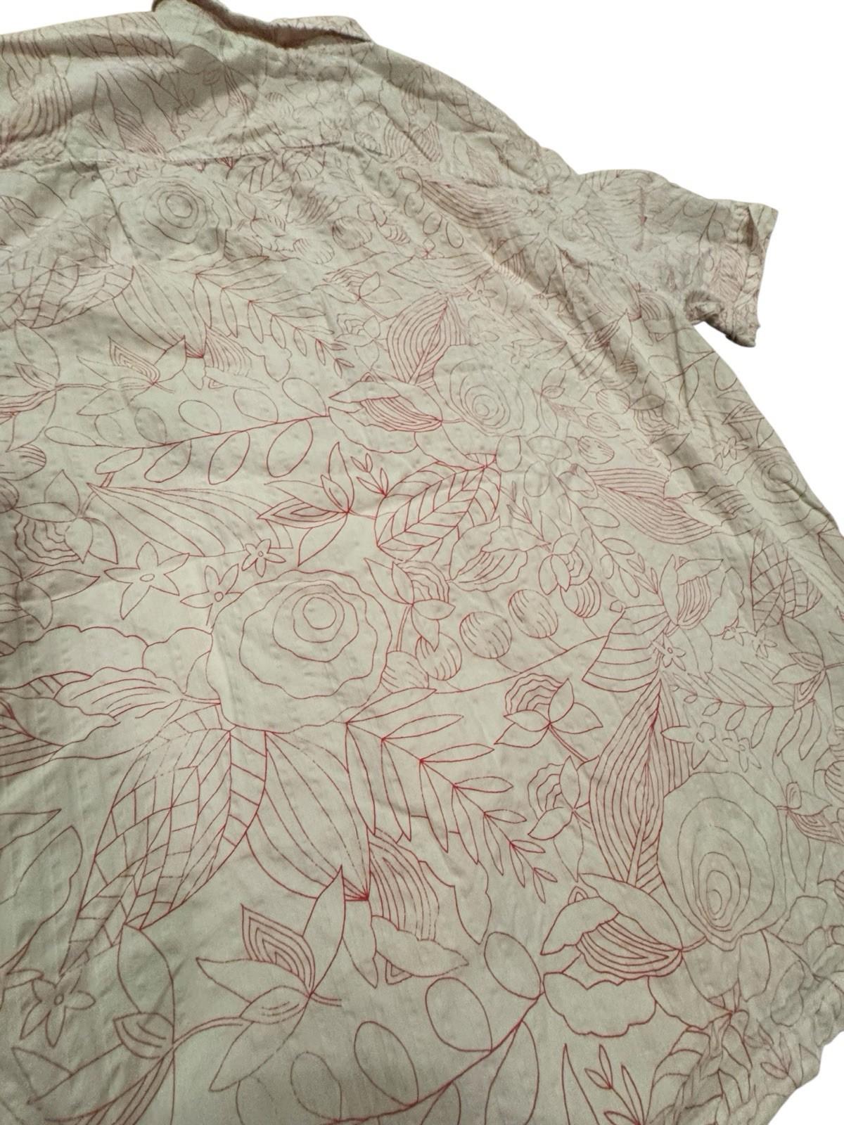 Tommy Bahama Island Modern Fit Red Floral Hawaiian Silk Cotton Shirt Mens M