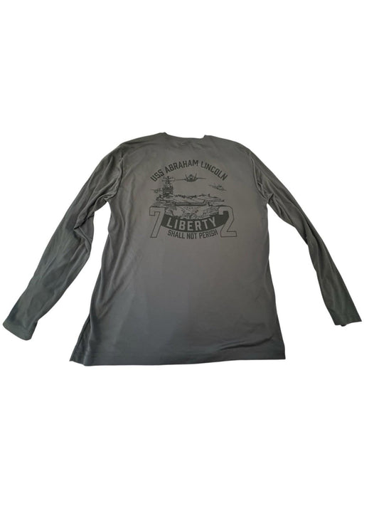 Vintage Military Men's Abraham Lincoln Aircraft Carrier Long Sleeve Shirt