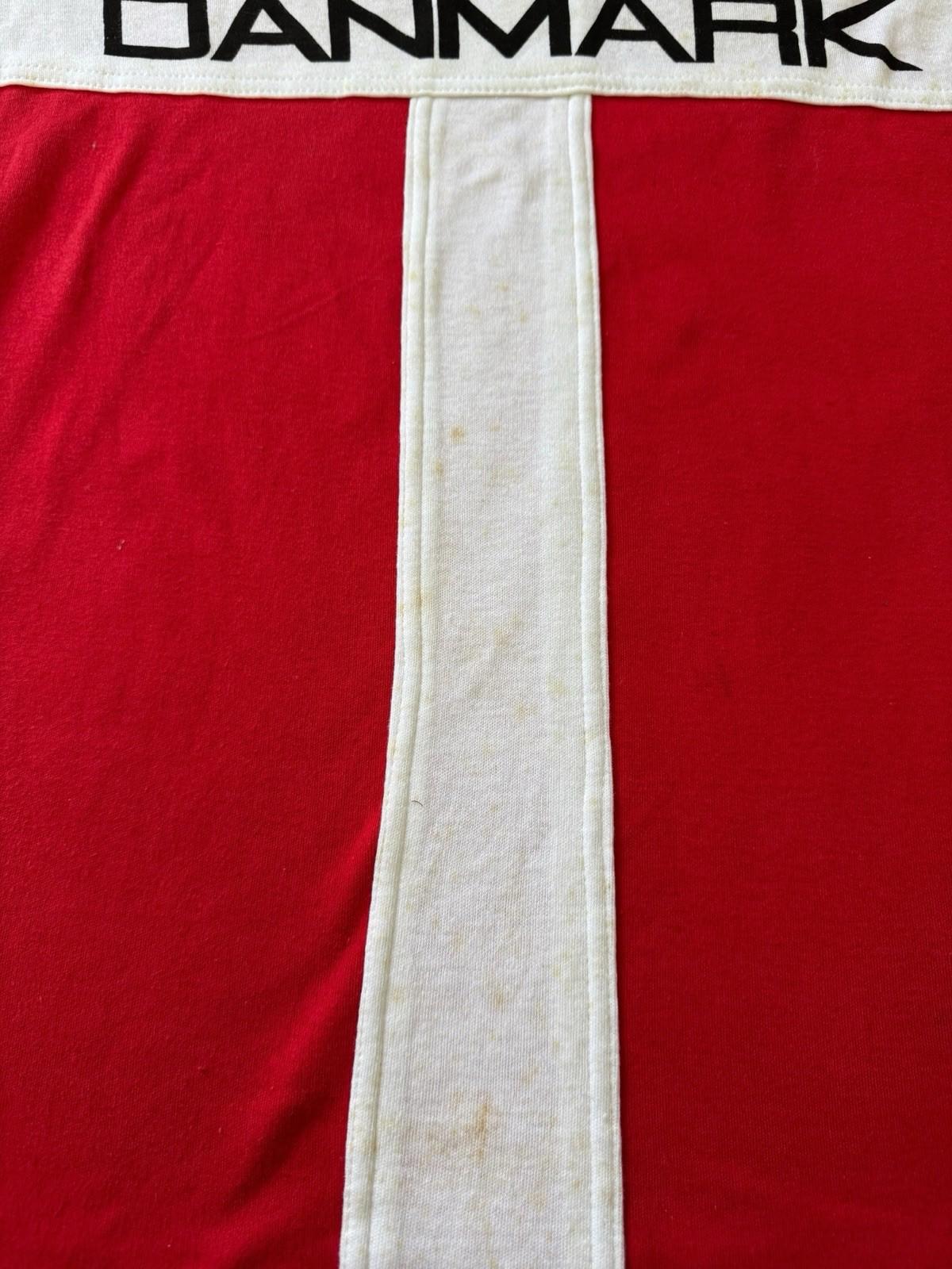 Vintage Danmark Flag Denmark Cotton Long Sleeve Shirt Red XXL