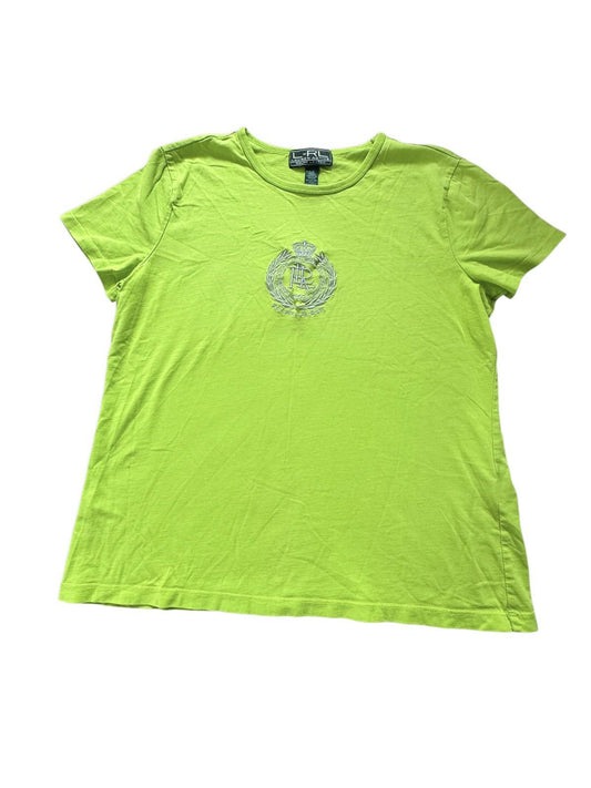 Vintage 1990s LRL Ralph Lauren Women's Green T-Shirt Size Large Made in USA