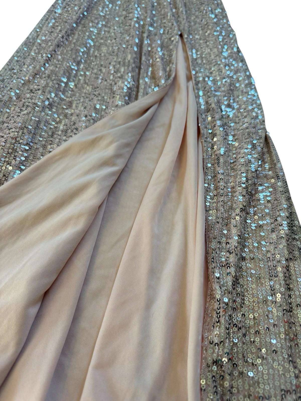Speechless Pink Sequined Full Length Gown Wedding Prom Party Formal Dress XS