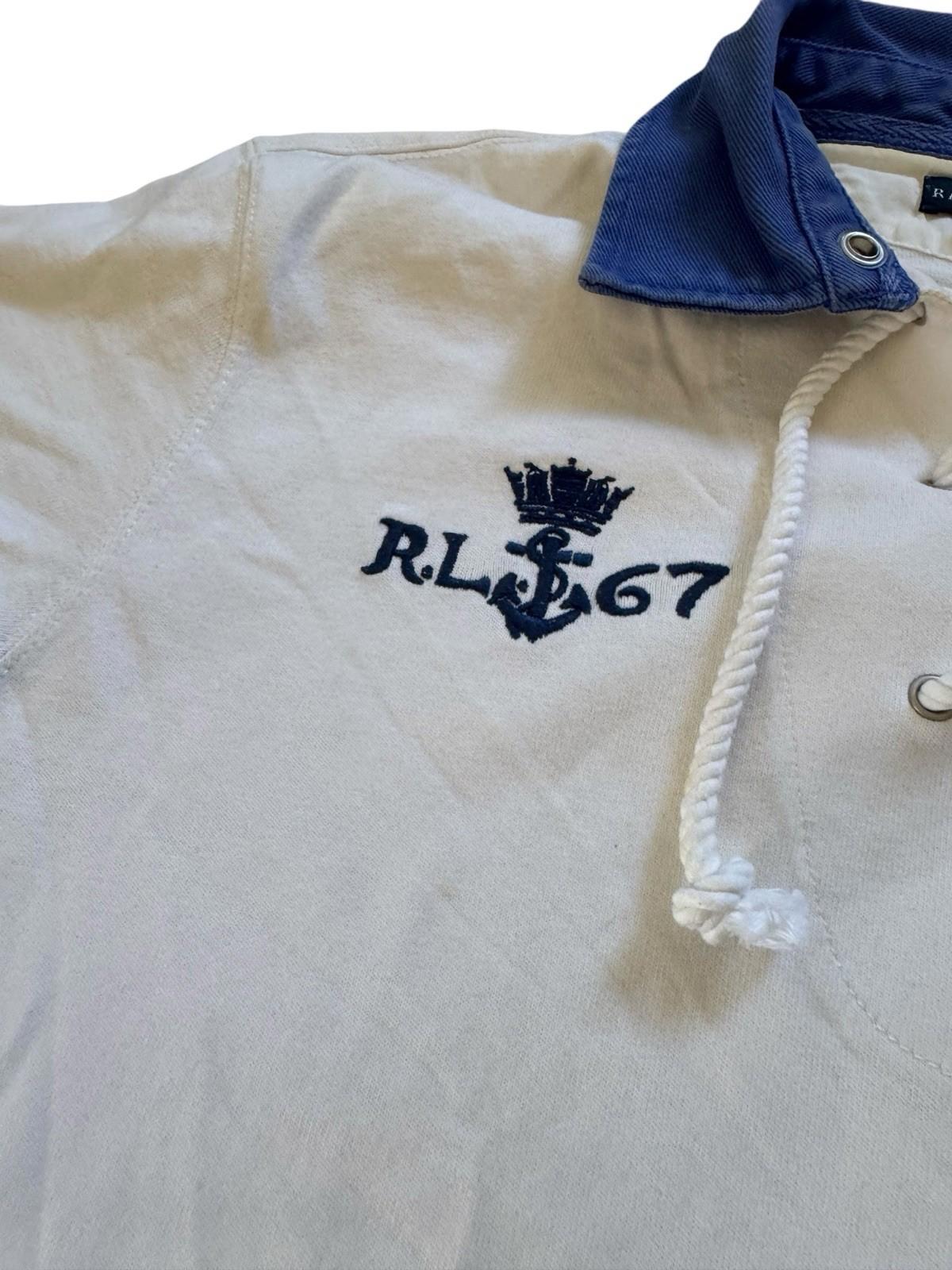 Vintage Polo Rugby Shirt HMS Ralph Lauren Preppy Yachting Sportsman Rope Ties M