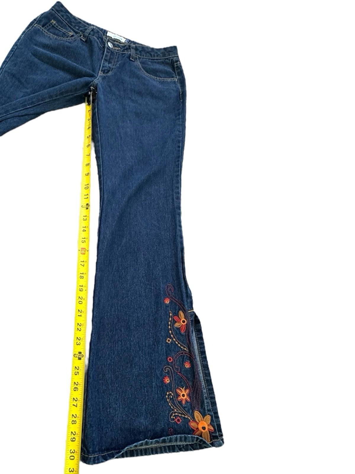 Vintage Jordache Flower Power Split Bell Bottom Jeans Hippie Rock Joplin 7/8