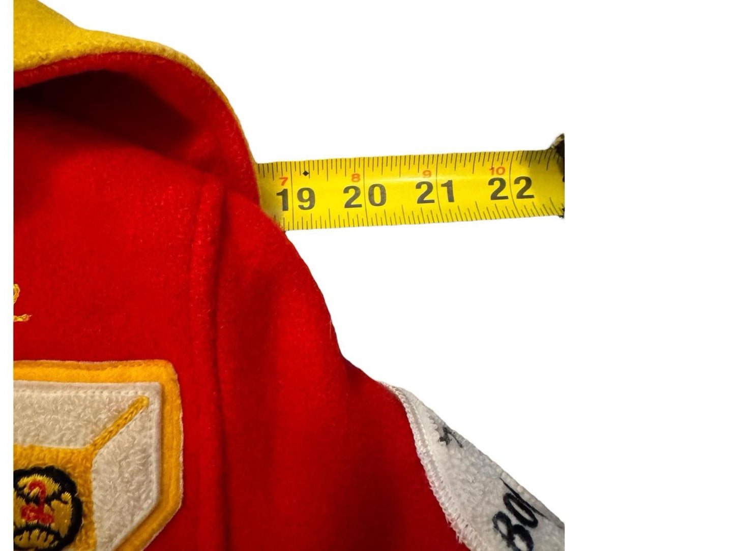 Vintage Skookum Women's Wool Red Yellow Softball JV Varsity Jacket Halloween