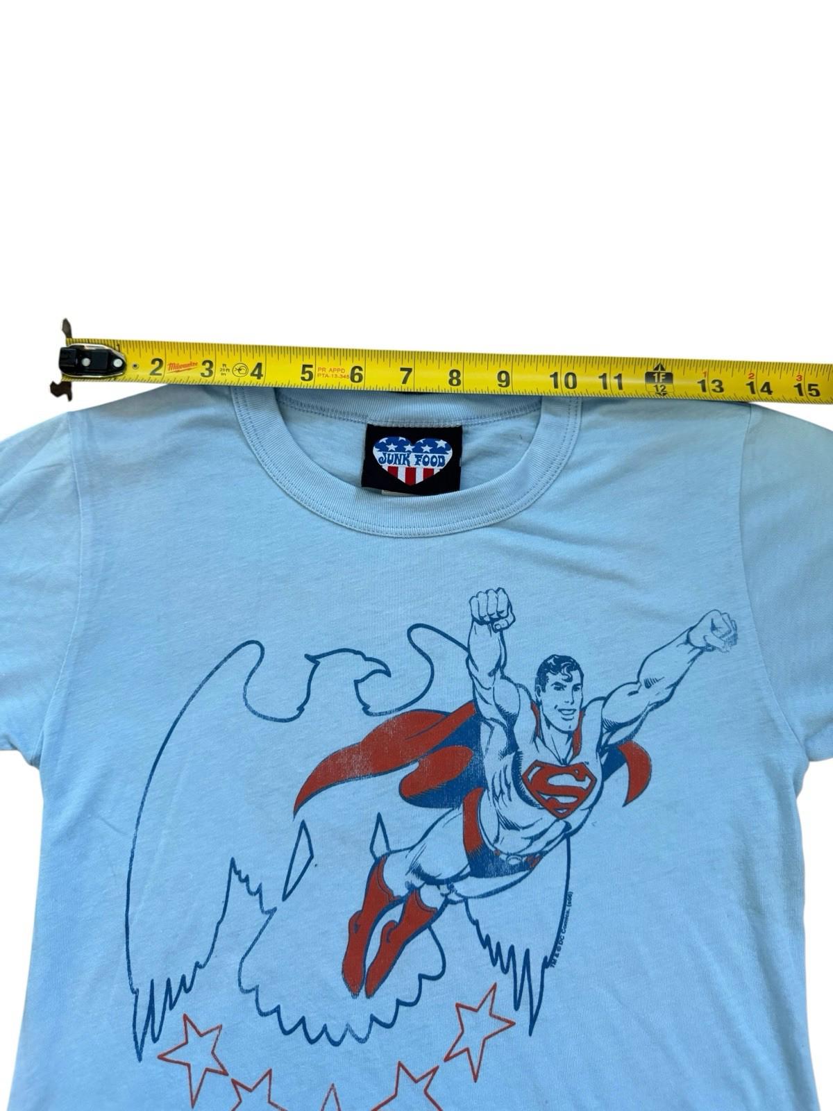 Double Sided Junk Food Superman Free To Fly T-Shirt Size Medium FREE SHIPPING!