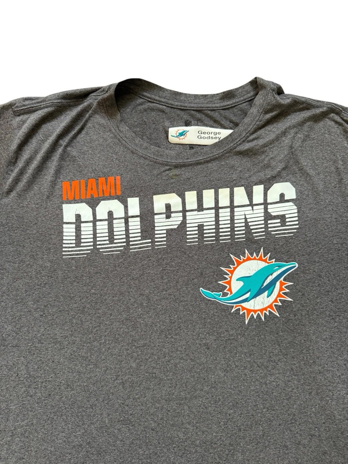Miami Dolphins Football Long Sleeve T-Shirt George Godsey Worn Size 3XL