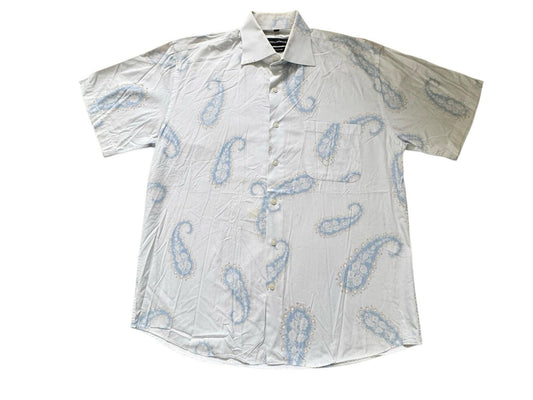 Ted Lapidus Men's Shirt Size Large Amoeba Pattern Short Sleeve Cotton