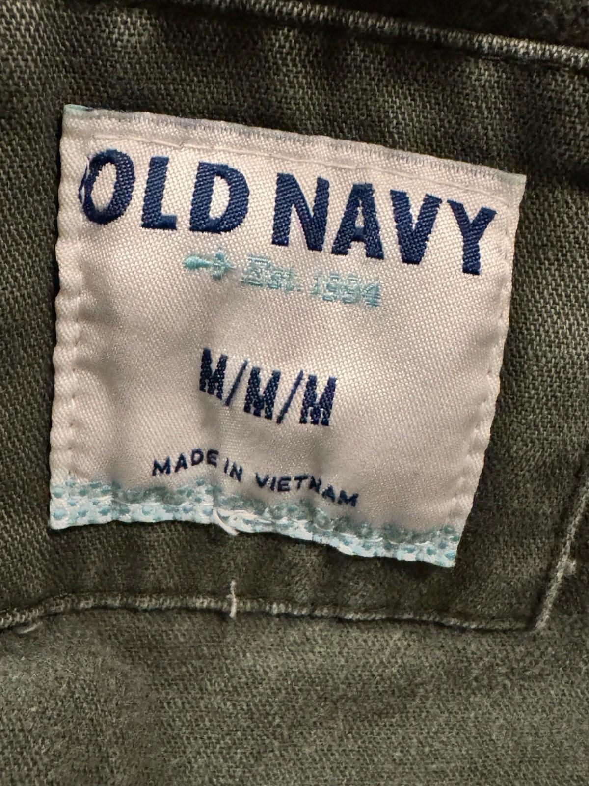 Old Navy Jacket Medium Utility Canvas Military Field Army Olive Long