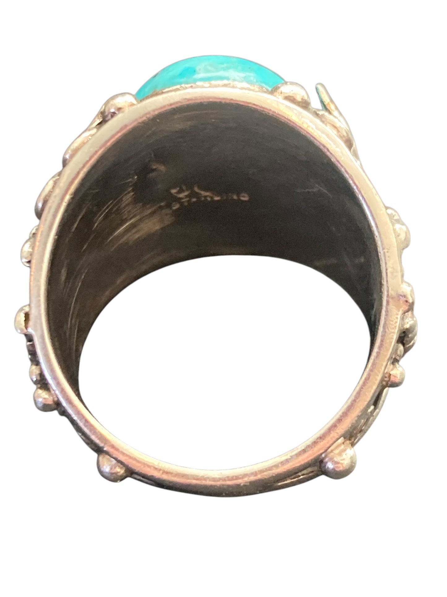 Sterling Silver Turquoise Eagle Ring