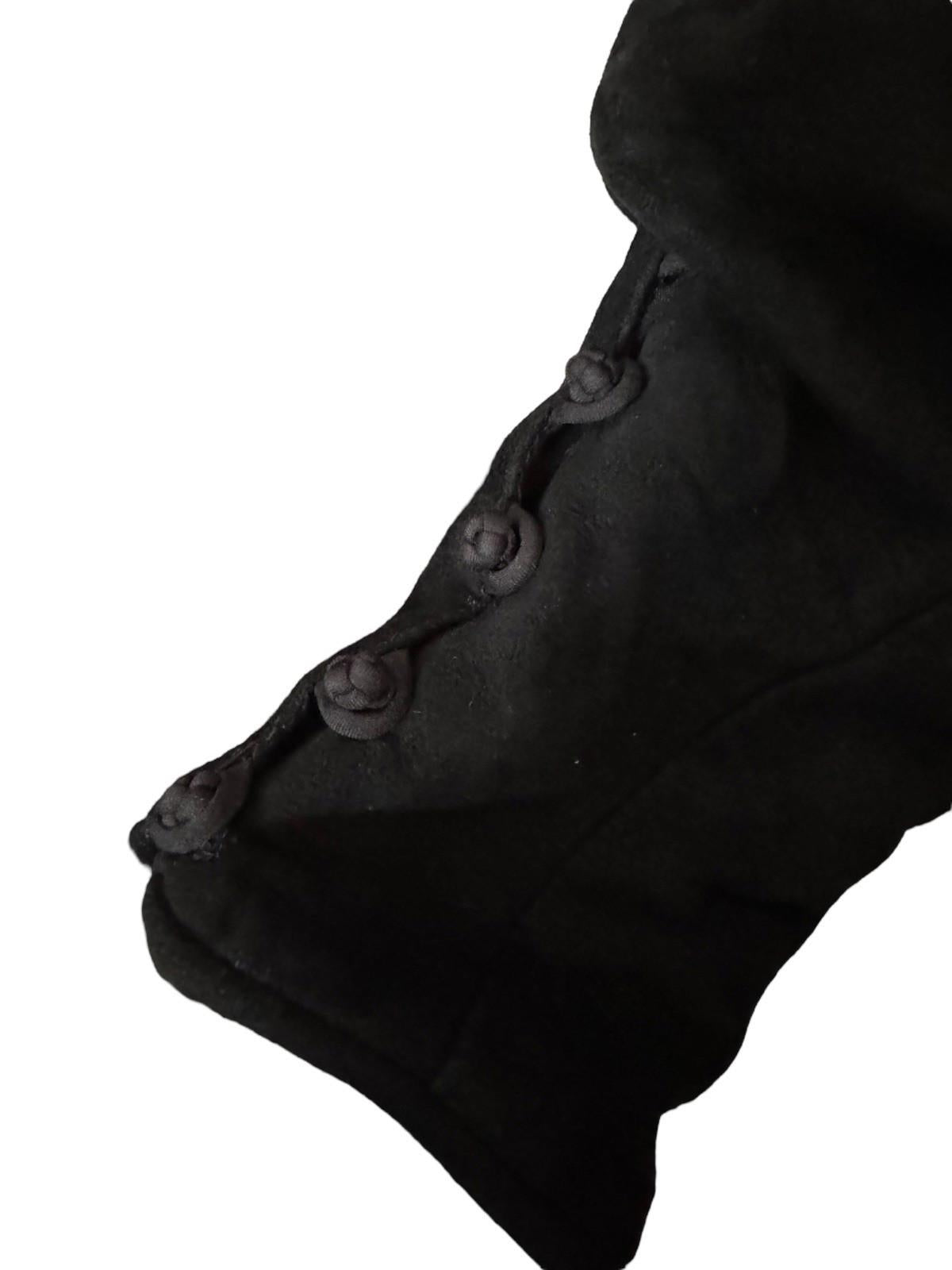 Vintage SHEBUE Victorian Cut Black Suede Hand Painted Jacket Blazer