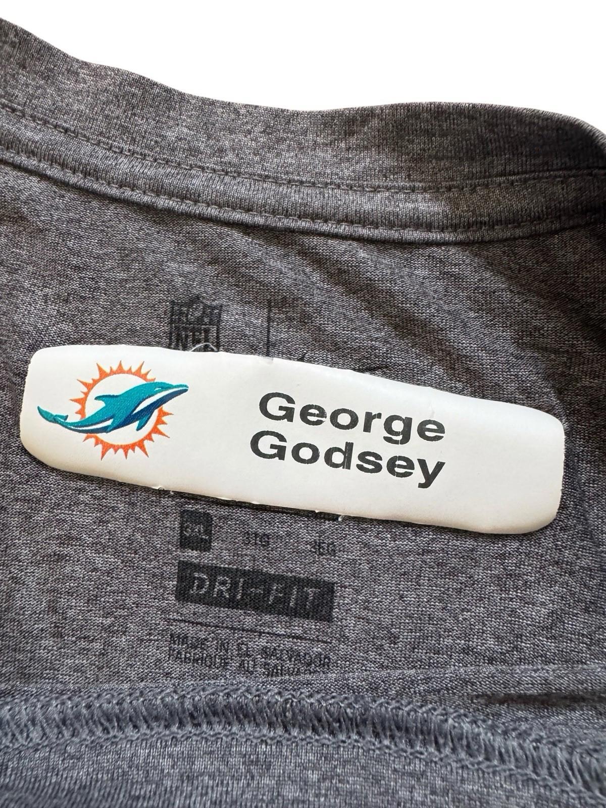 Miami Dolphins Football Long Sleeve T-Shirt George Godsey Worn Size 3XL