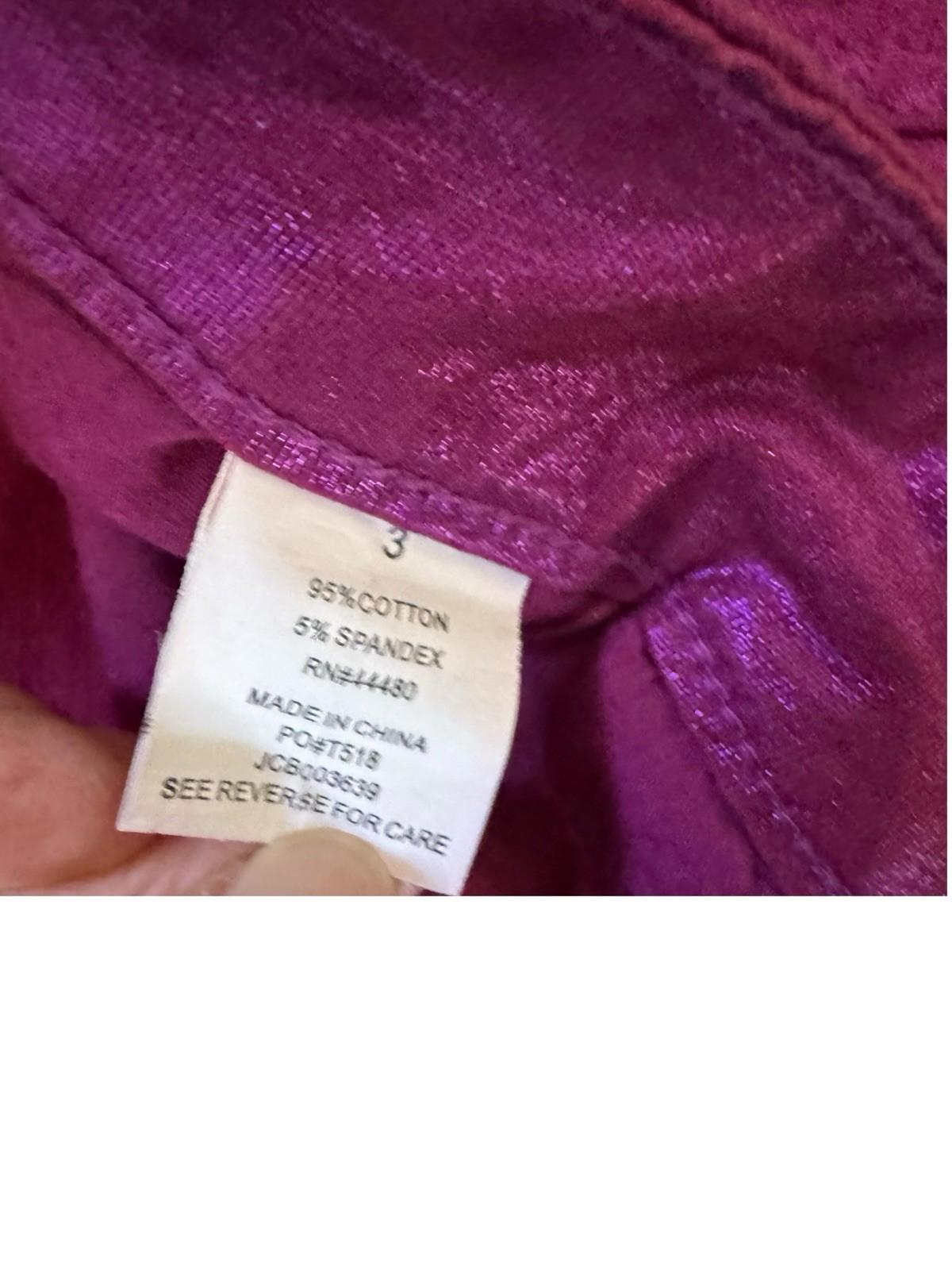 Tinseltown Denim Couture Women's Fuchsia Dark Pink Jeans Pants Size 3 Halloween