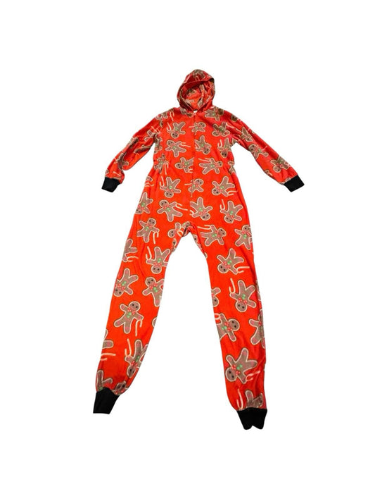 Komar Kids Girls Hooded Gingerbread Man Christmas Pajamas Small 7/8