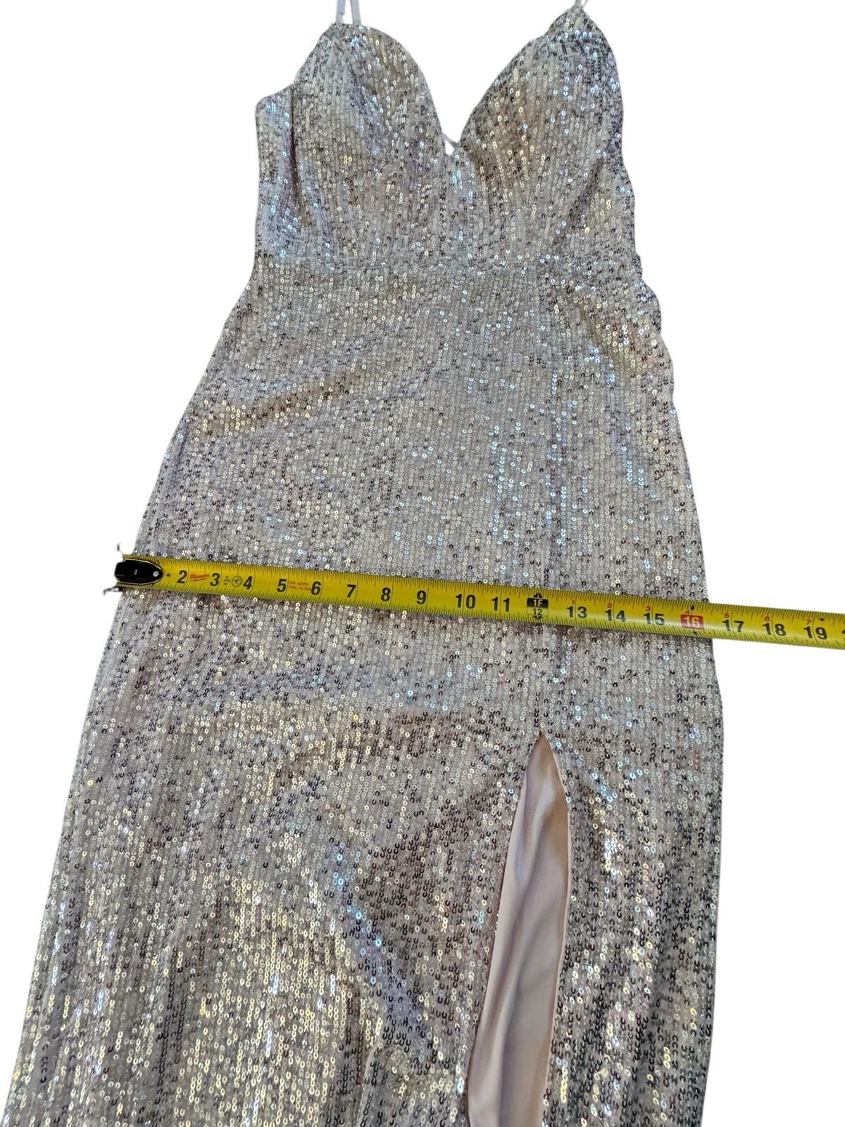 Speechless Pink Sequined Full Length Gown Wedding Prom Party Formal Dress XS