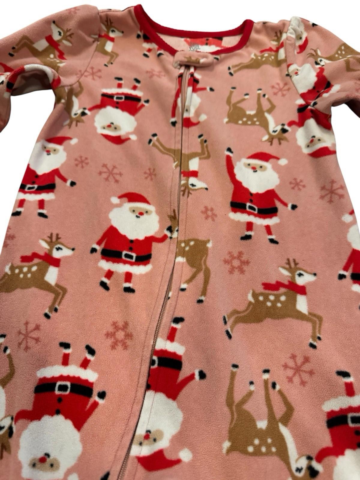 Carters Just One You Girls Santa Christmas Footed Pajamas 4T