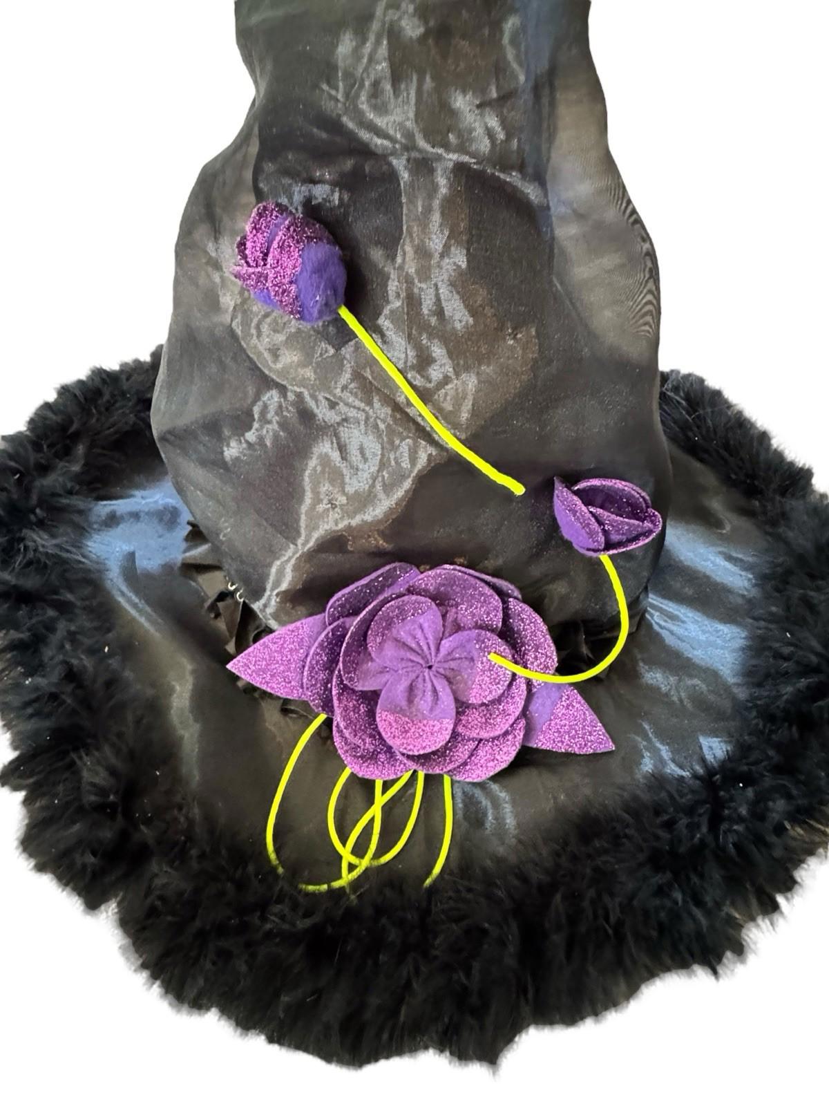 Wayne M Kleski Halloween Costume Designer Witch Hat With Purple Flowers