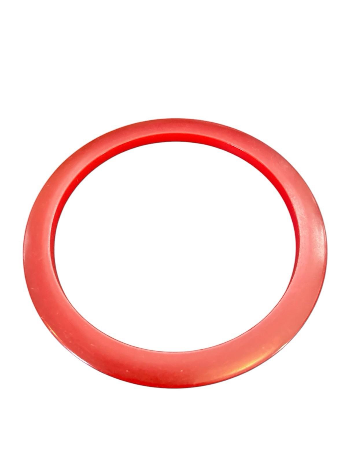 FOUR Vintage Bakelite Red Stackable Spacer Bangle Bracelets Cherry Red Art Deco