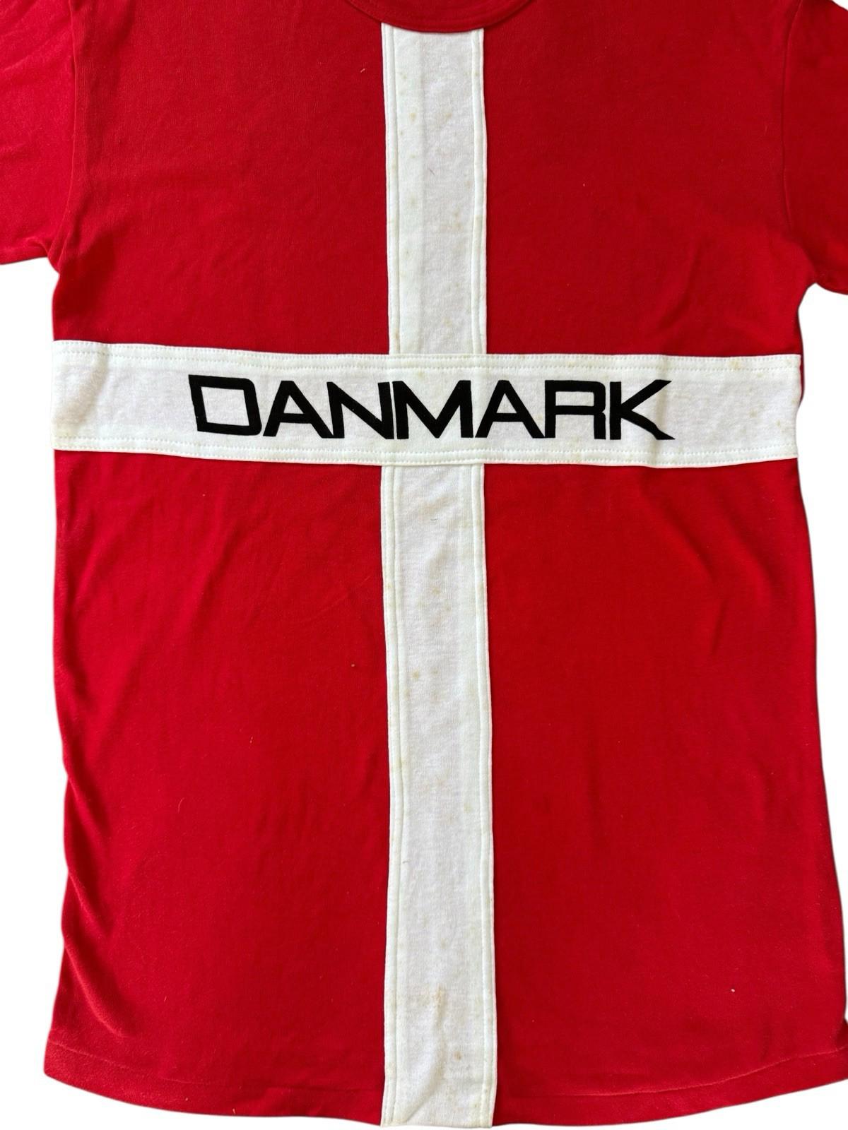 Vintage Danmark Flag Denmark Cotton Long Sleeve Shirt Red XXL