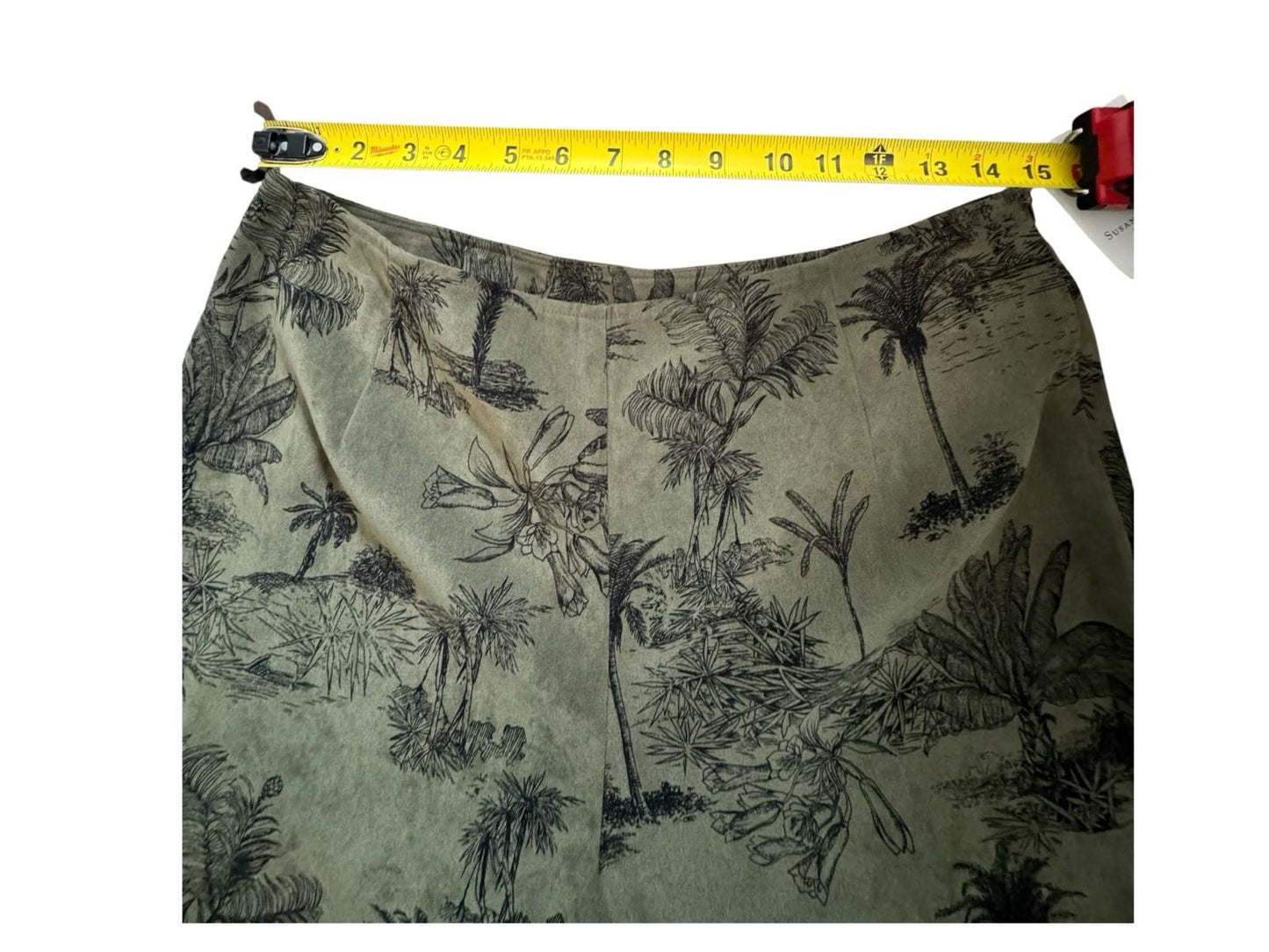 Vintage Y2K Womens Susan Bristol Green Palm Tree Pants Size 10 Dead Stock