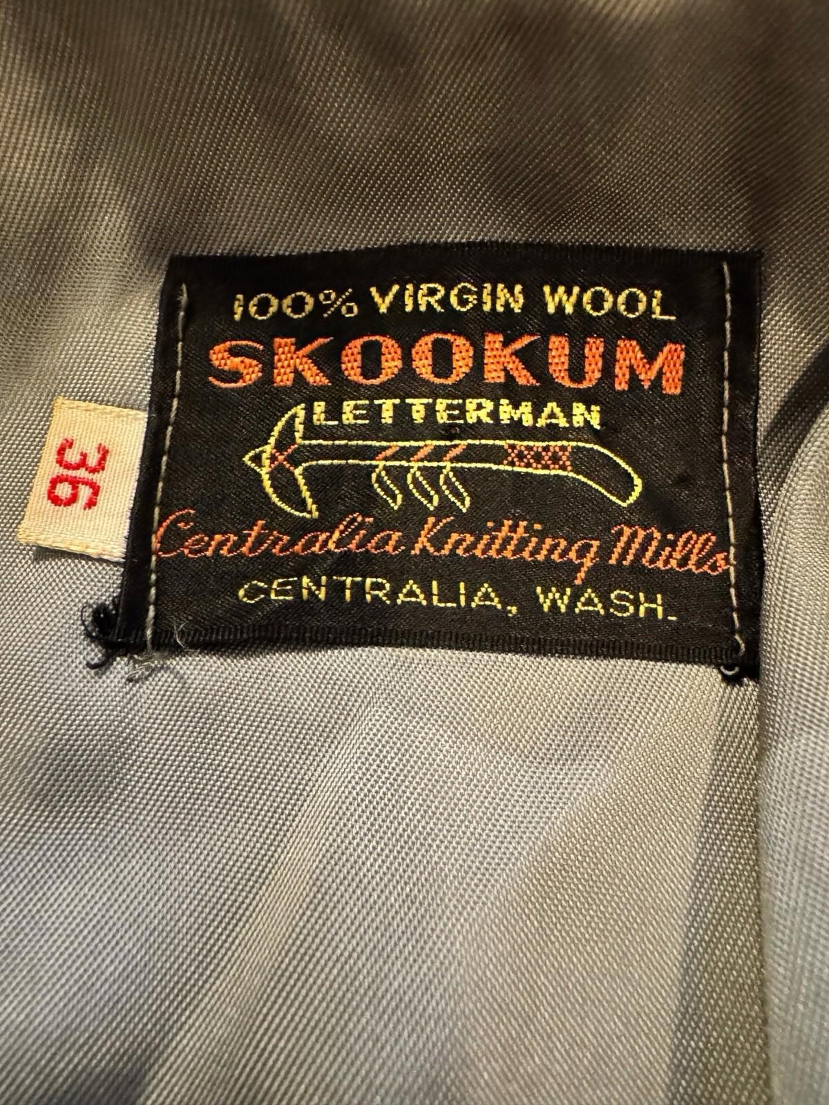 Vintage Skookum Women's Wool Red Yellow Softball JV Varsity Jacket Halloween