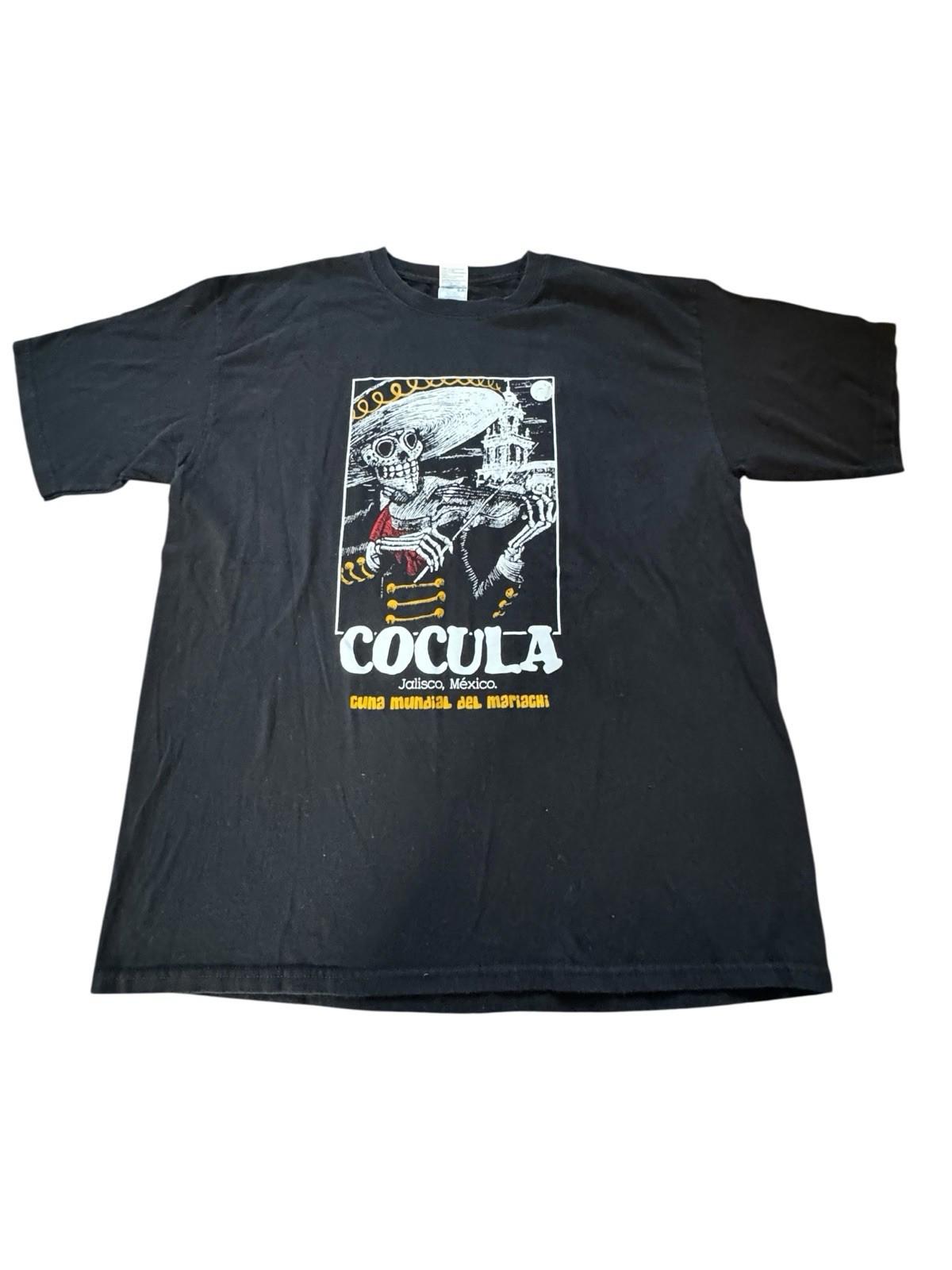 Vintage Super Rare Cocula Jalisco Mexico Mariachi Skeleton T-Shirt Size XL