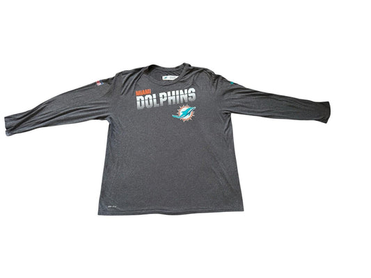 Miami Dolphins Football Long Sleeve T-Shirt George Godsey Worn Size 3XL