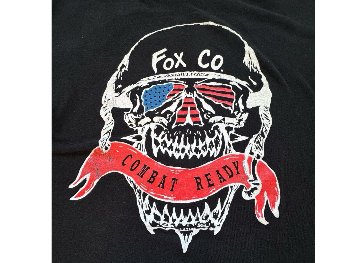 Vintage Fox Co Marine Combat Training Skull TShirt Mens Military Tee Size Medium