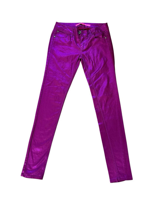 Tinseltown Denim Couture Women's Fuchsia Dark Pink Jeans Pants Size 3 Halloween