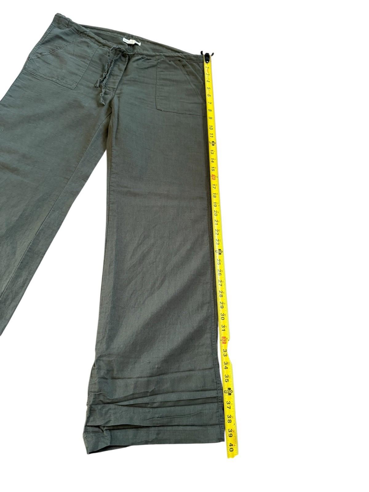 Derek Heart Linen Pants Womens Green Wide Leg Great For Warm Weather Medium