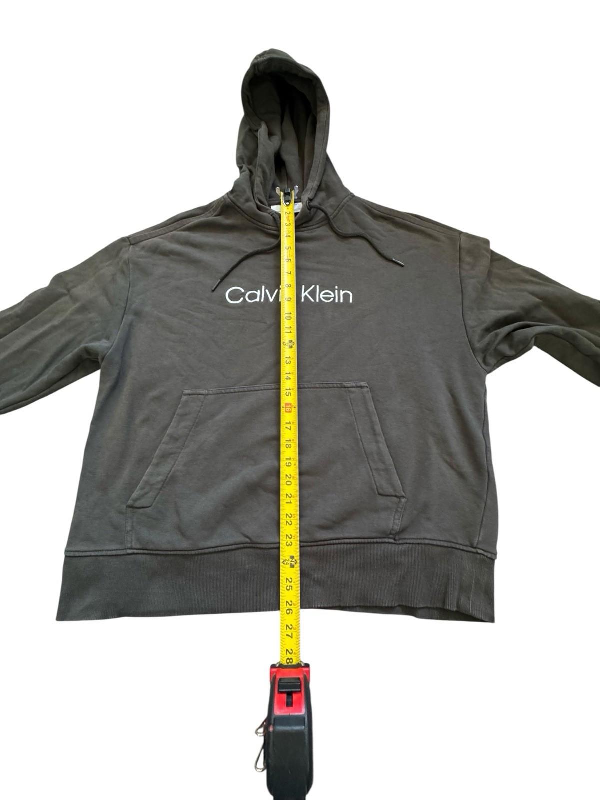 Calvin Klein Gray Hoodie Grey Mens Hooded Sweatshirt Pocket Drawstrings Small