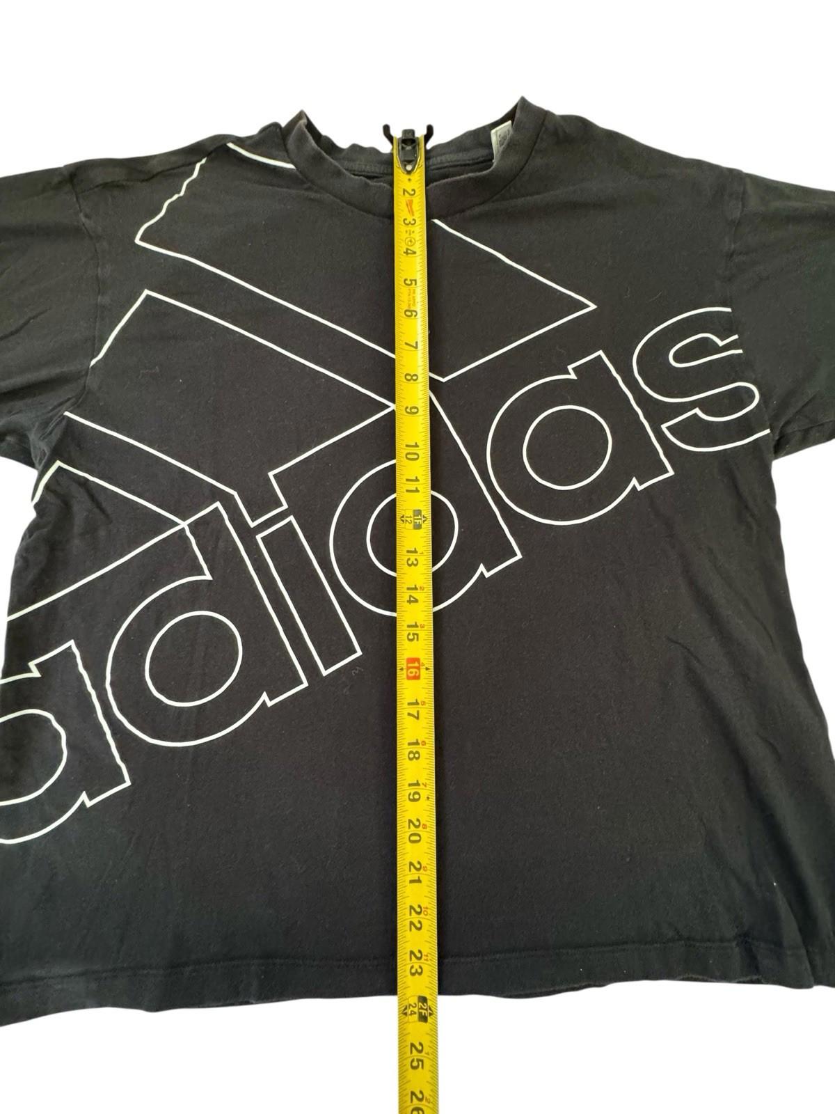 ADIDAS Logo Men's Women's Unisex Black Tshirt Tee Shirt Medium 24" Length