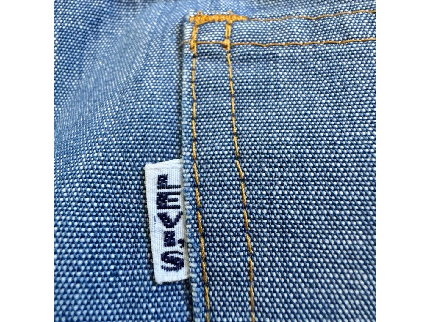 Vintage 1970s LEVIS FOR ME Blue Hopsack Bell Bottom Pants BIG E White Tag 30
