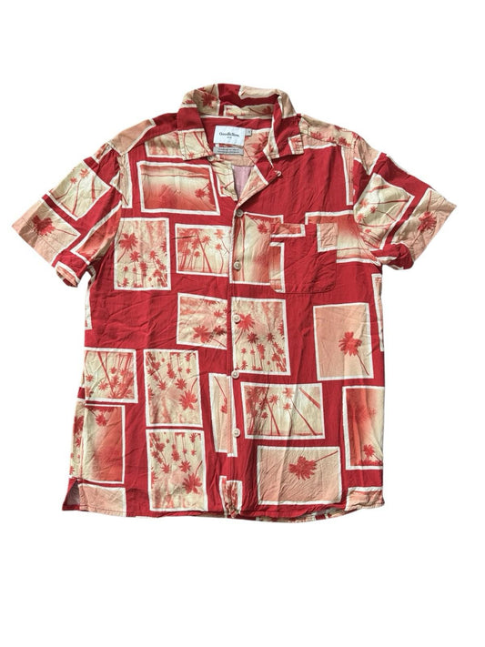 Goodfellow and Co Hawaiian Shirt Size Small Red Palm Trees