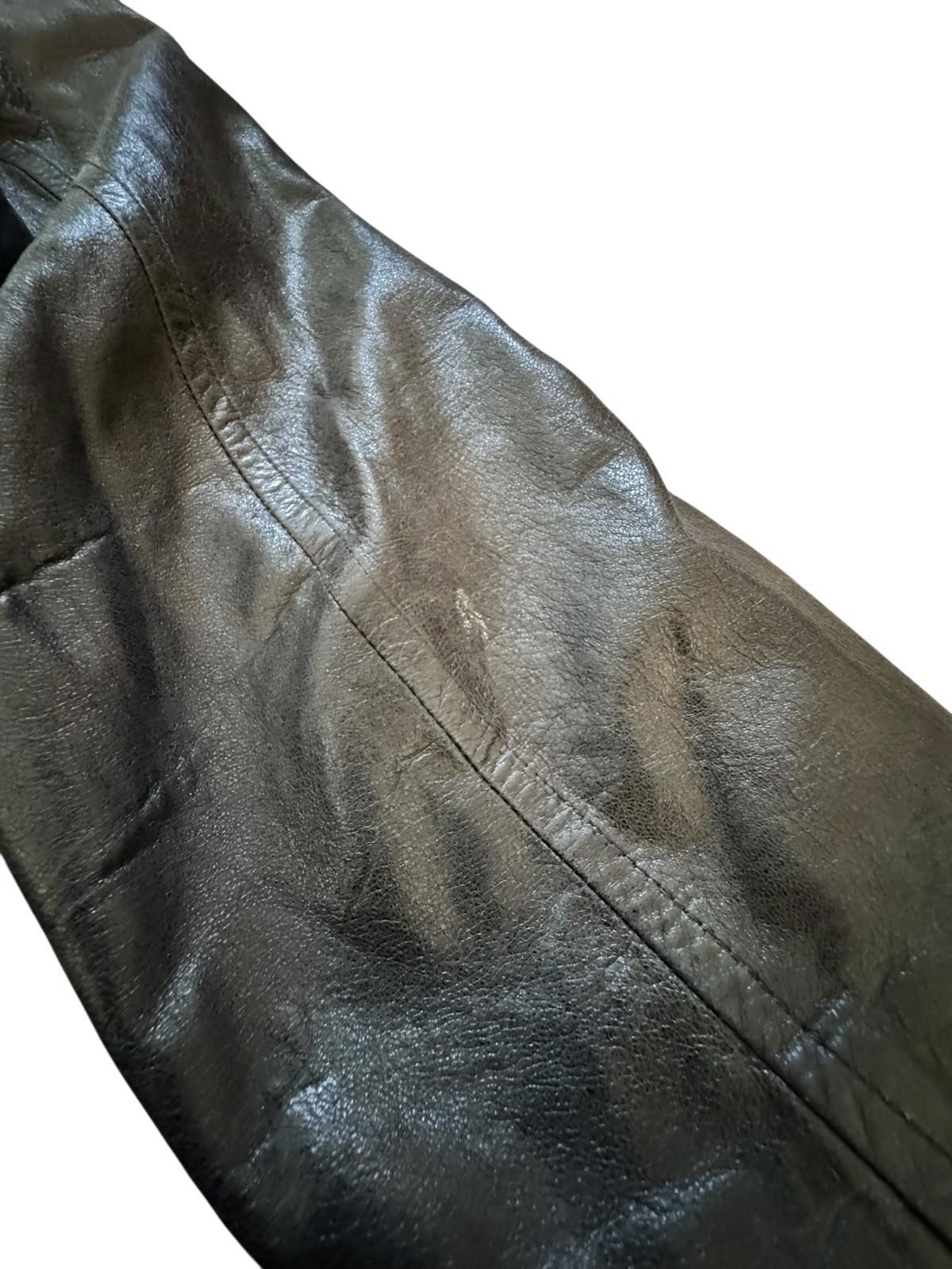 Richard Tyler Couture Black Three Button Leather Jacket Coat Size S/M