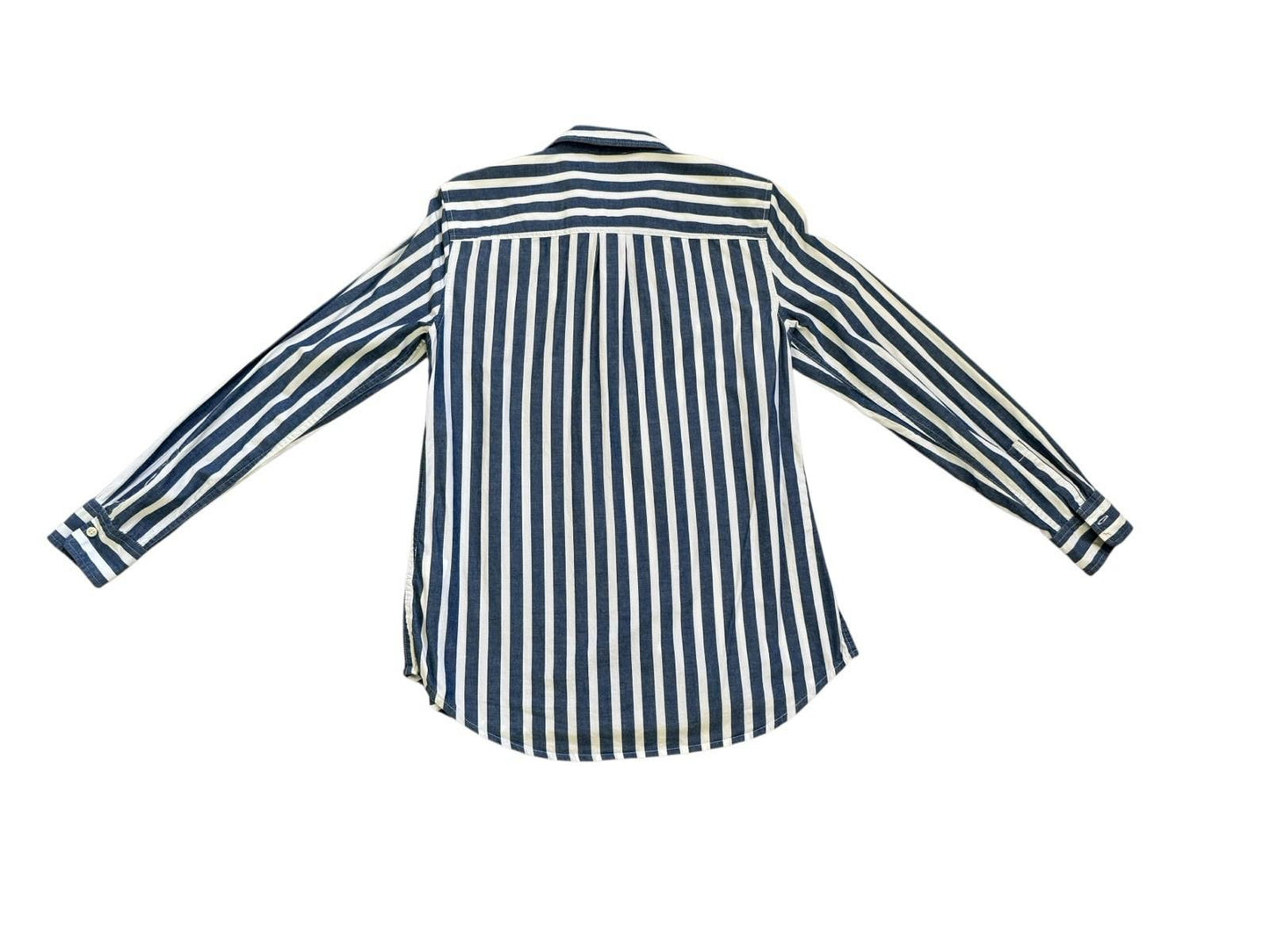 Excellent GAP Women's Bold Blue Striped Button Down Oxford FB Shirt Size XS
