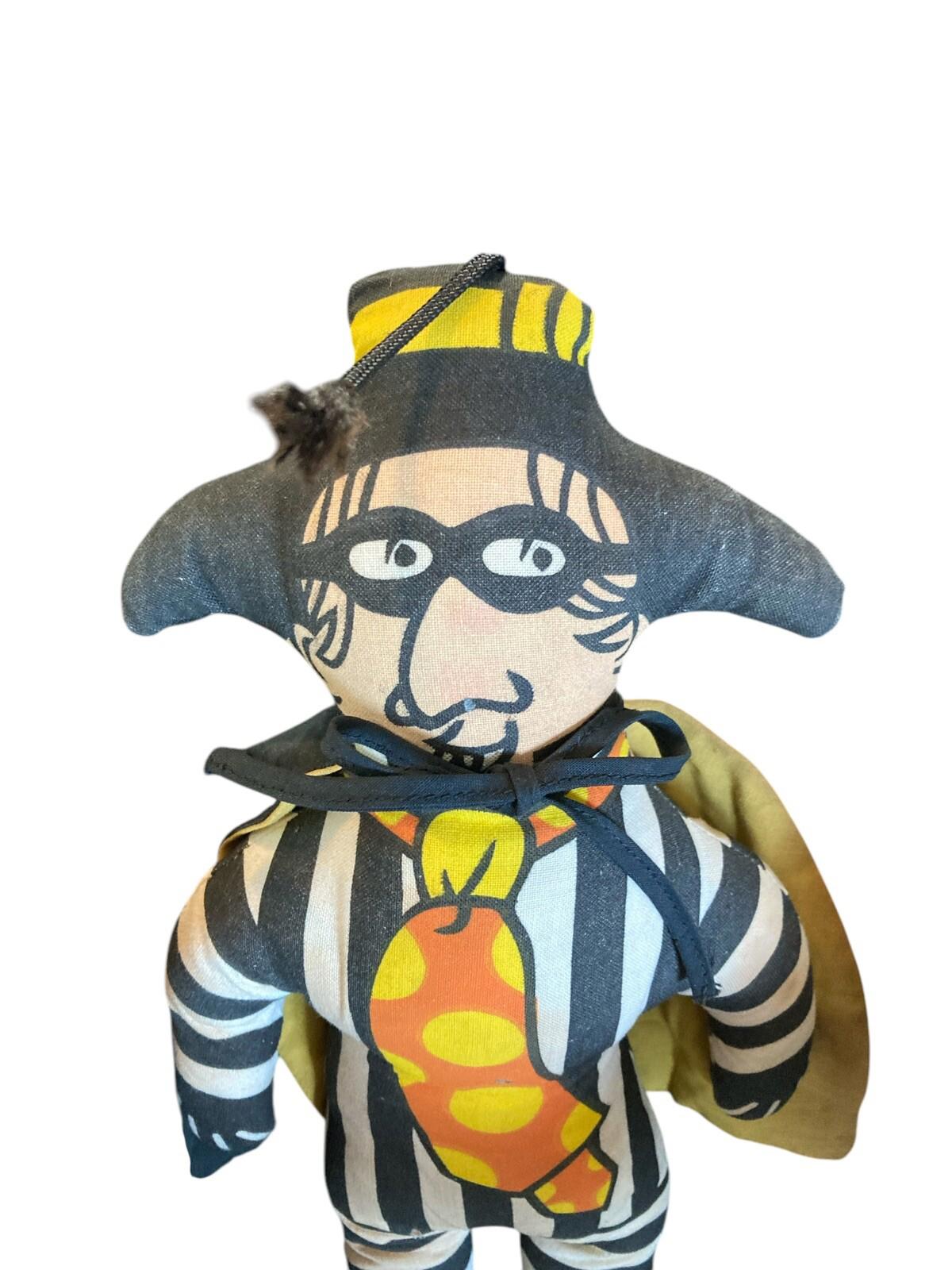 Pair Vintage 1973 McDonald's Ronald McDonald and Hamburglar Stuffed Animal Toys